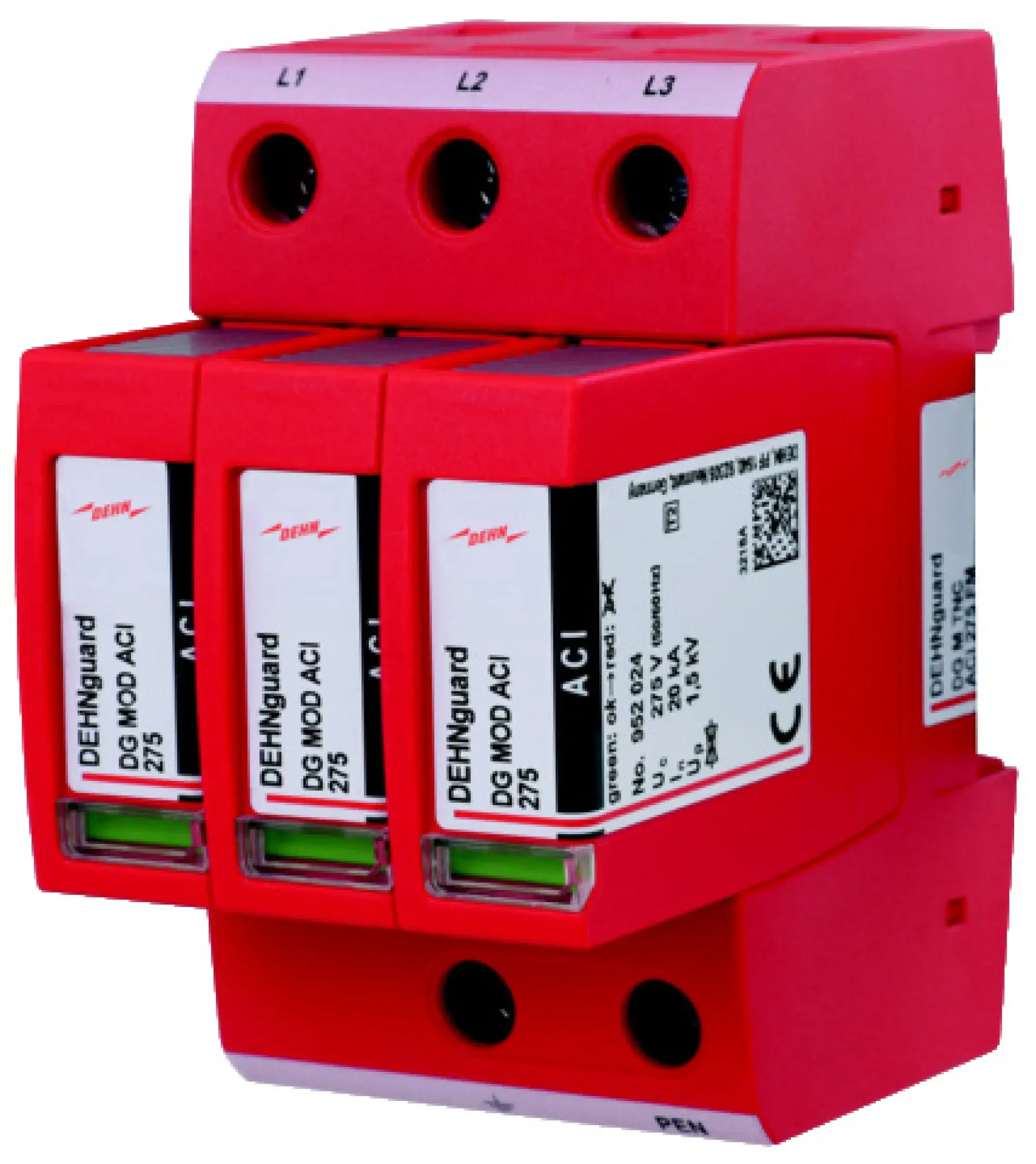 Dehn 952330 DEHNguard M surge arrester type 2 3-pole Uc 275V w. ACI technology (img_001) Dehn 952330 DEHNguard M surge arrester type 2 3-pole Uc 275V w. ACI technology (img_001)
