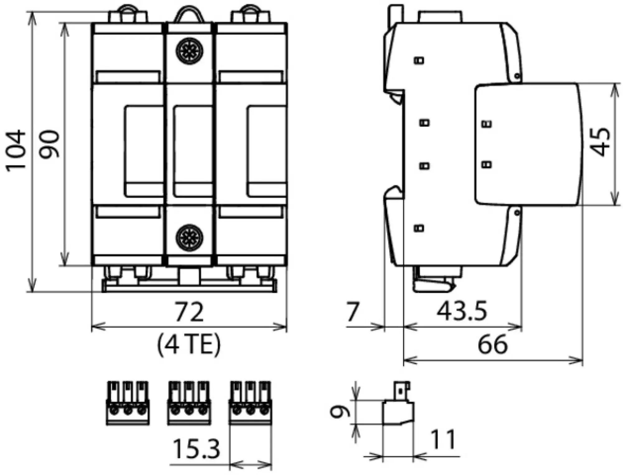 Dehn 972147 Combined arrester Type 1+2 DEHNguard ME DC Uc 1000V DC (img_002) Dehn 972147 Combined arrester Type 1+2 DEHNguard ME DC Uc 1000V DC (img_002)
