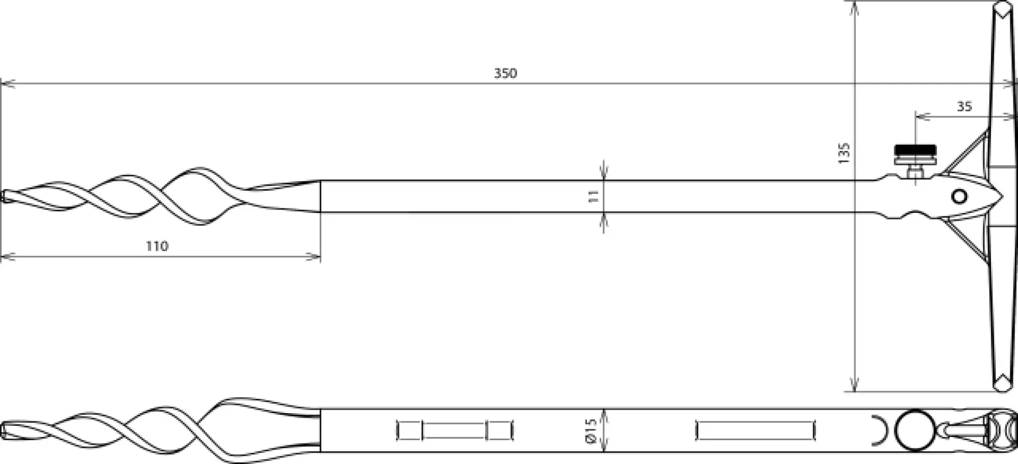 Dehn 587460 Earth drilling device MCI/gal Zn L 350mm as auxiliary earth electrode a. probe (img_004)
