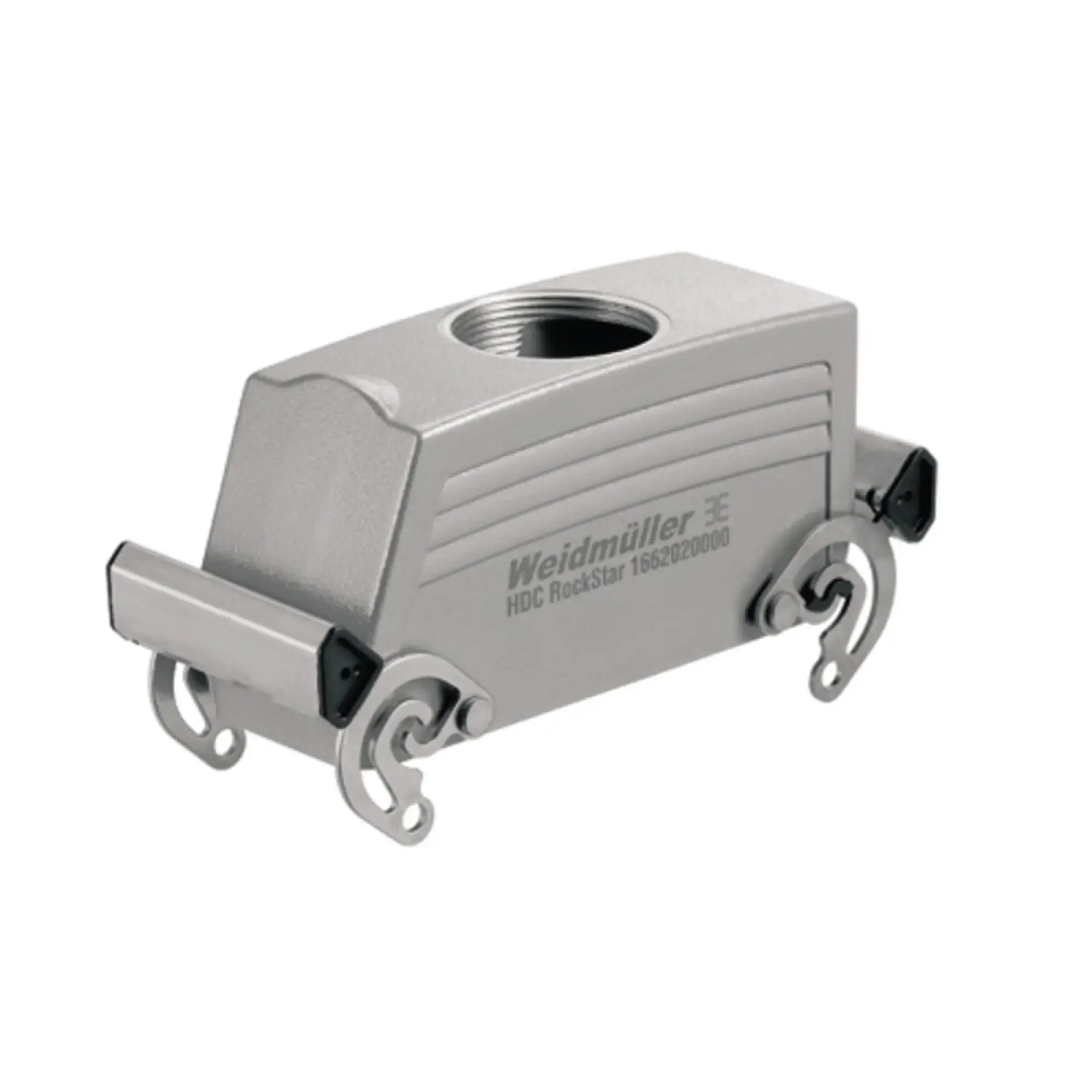 Weidmüller 1662020000 Housing (industry plug-in connectors), Cable entry from top, Plug housing, Side-locking clamp on upper side, Size: 8, IP65 (in plugged condition) (img_001)