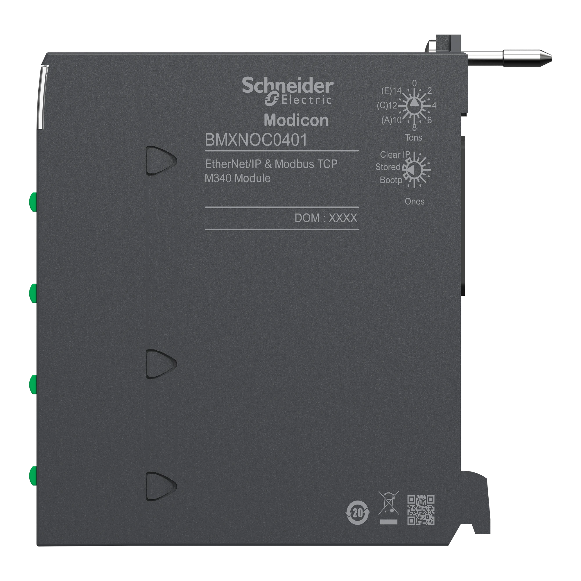 Schneider Electric BMXNOC0401 Modicon M340 Ethernet Module IO Scanner for EtherNet/IP and Modbus TCP, 4 x RJ45 (img_006) Schneider Electric BMXNOC0401 Modicon M340 Ethernet Module IO Scanner for EtherNet/IP and Modbus TCP, 4 x RJ45 (img_006)