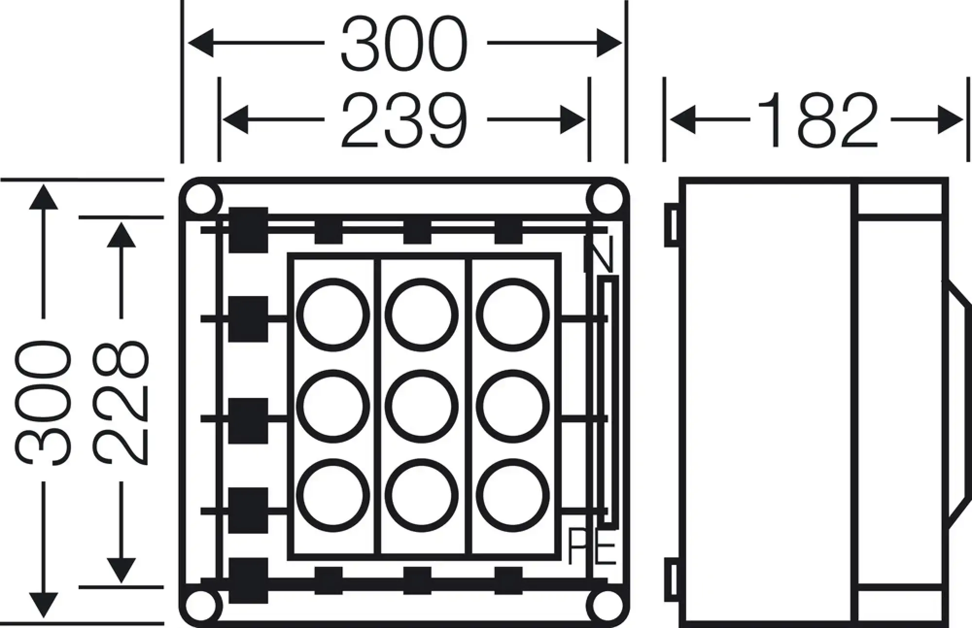 Hensel 2000715 Mi-Sicherungsgehäuse, 3x3x63A, DIII, E33 a. Sammelsch.400A, 5polig, Scharnierd. Mi 3261 (img_003)