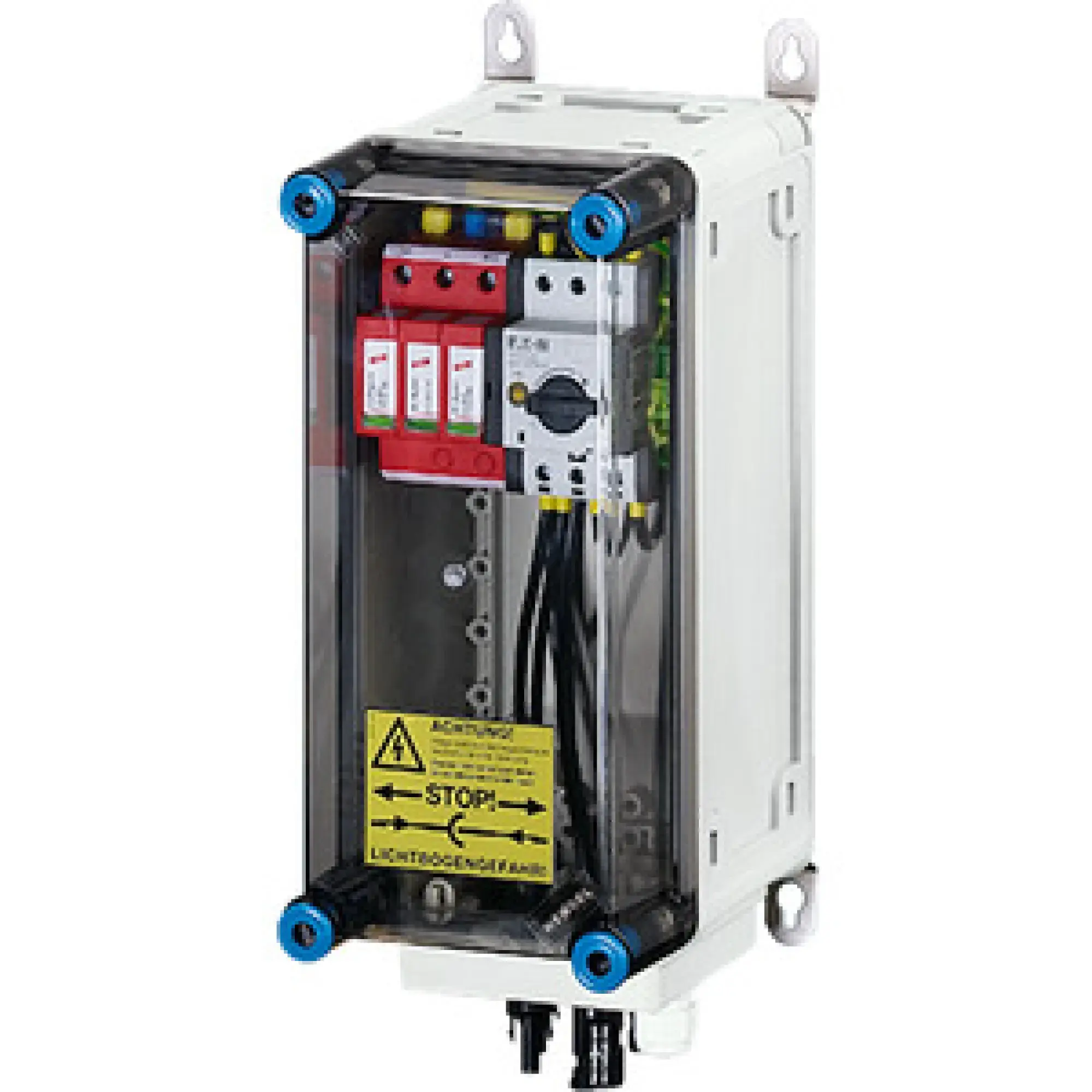 Hensel 20001158 PV-Generatoranschlusskasten, mit ÜSE, 2xPV-Strang auf 1xWR-Eing. mit Schalter Mi PV 2121 (img_001)