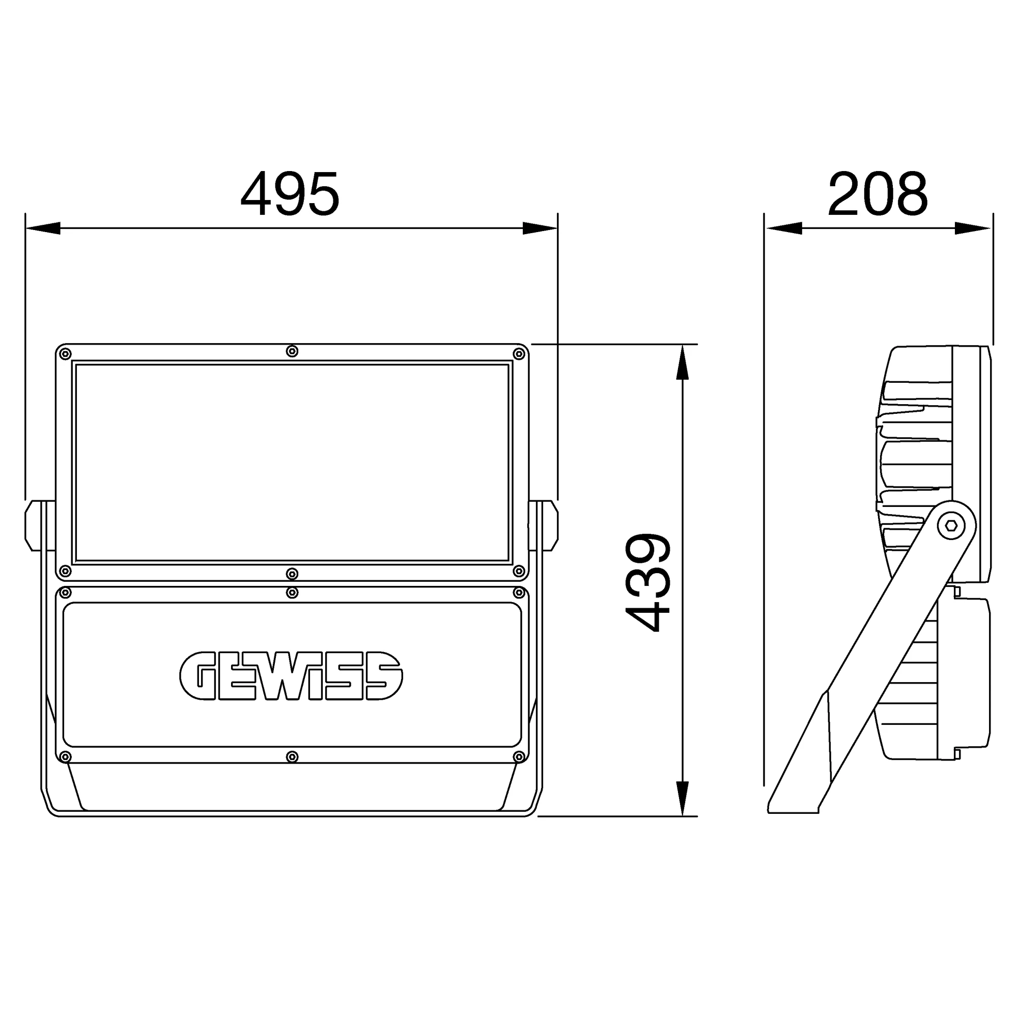 GEWISS GWP2234CI830 SMART [PRO] e - 2 MODULES - DIMMABLE 1-10V - SYMMETRICAL NARROW - 3000K (CRI 80) - IP66 - CLASS I (img_002)