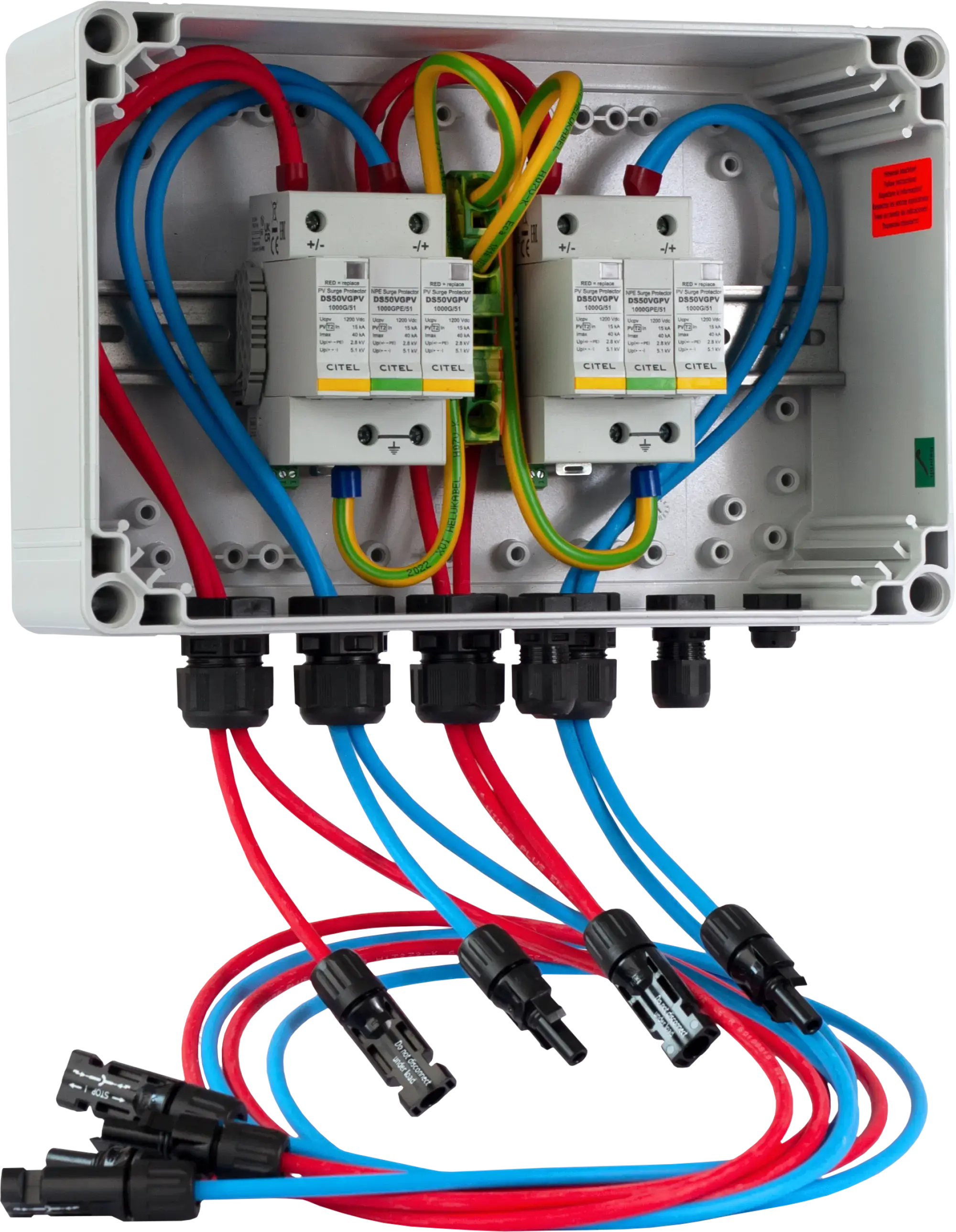 Citel 158573 Generatoranschlusskasten mit SPD Typ 2 bis 1200 VDC, 2-MPPT, 1 String MC4 (img_001)