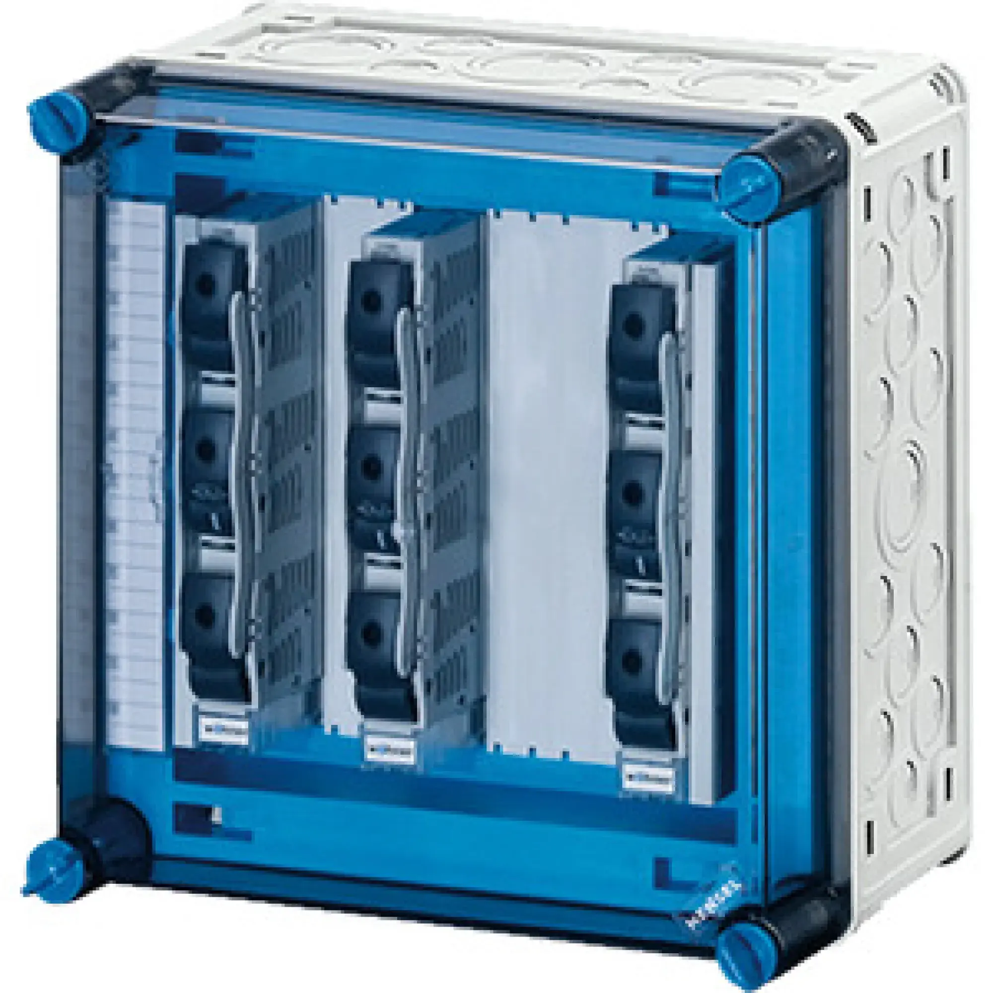 Hensel 20001289 Sicherungsgehäuse 3x3x63A,D02 auf Sammelschiene 250 A, 5polig Mi 3266 (img_002) Hensel 20001289 Sicherungsgehäuse 3x3x63A,D02 auf Sammelschiene 250 A, 5polig Mi 3266 (img_002)