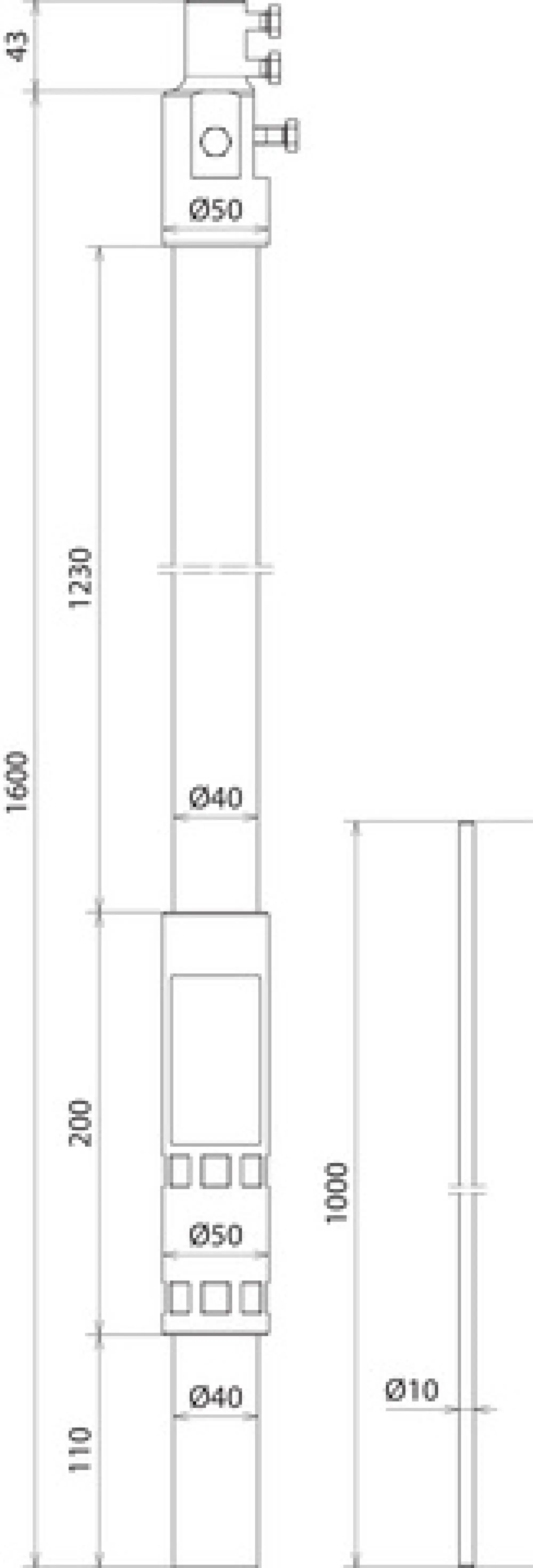 Dehn 105673 Supporting tube for HVI light plus D 40 mm L 1600 mm with air-termination tip D 10 mm L 1000 mm (img_002) Dehn 105673 Supporting tube for HVI light plus D 40 mm L 1600 mm with air-termination tip D 10 mm L 1000 mm (img_002)