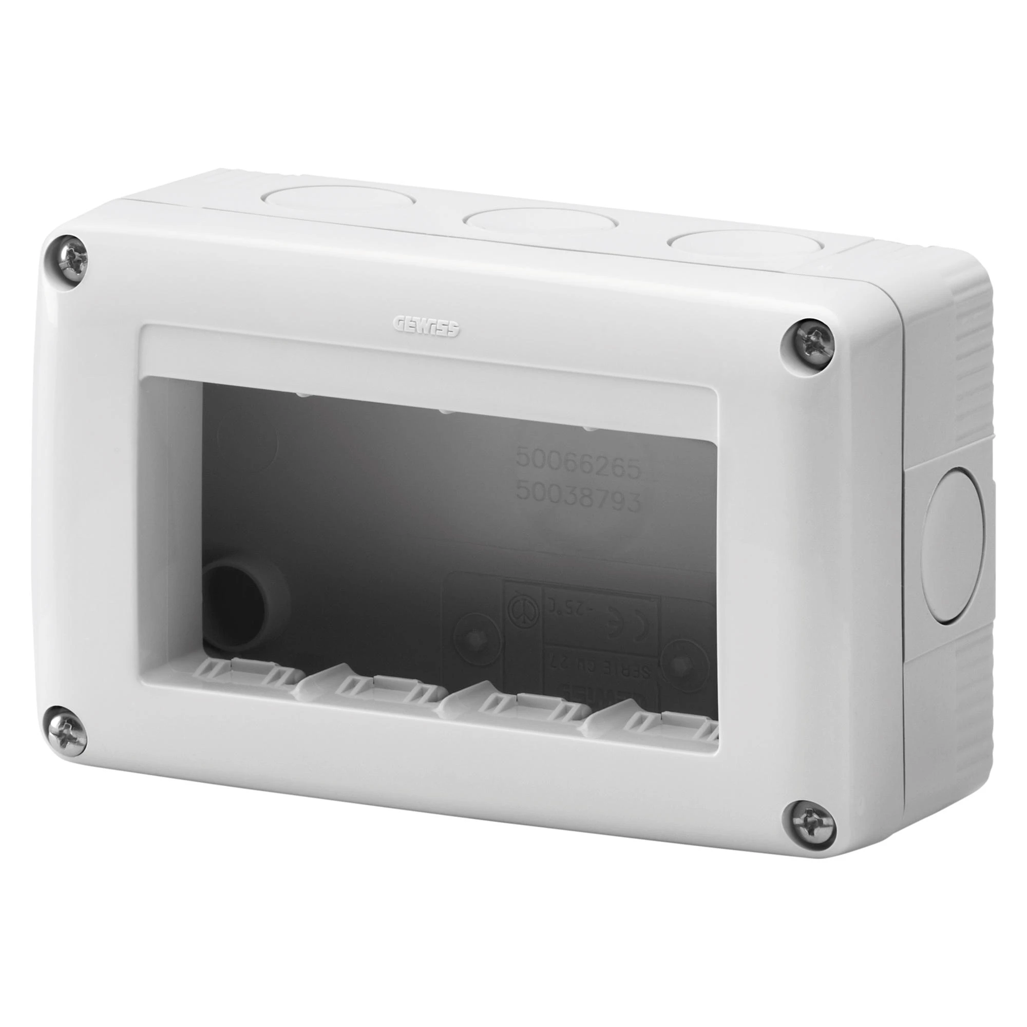 GEWISS GW27004 System AP Gehaeuse mit Halterung 4M IP40 RAL7035 (img_001)