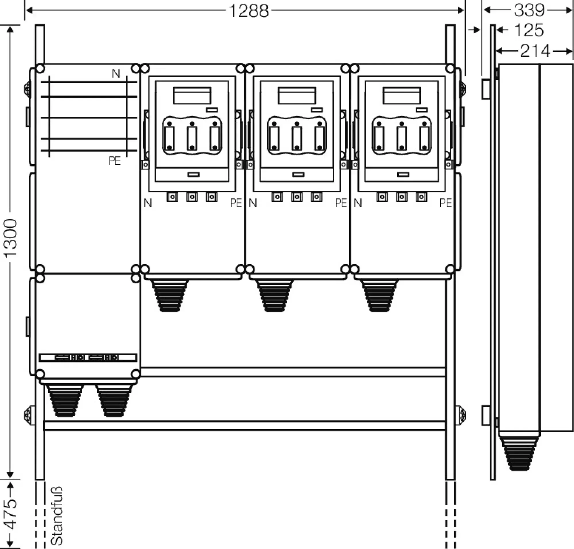 Hensel 65000162 Ladeverteiler für bis zu 3 Abgänge à 140kW Mi EV 140kW 3000 (img_002)