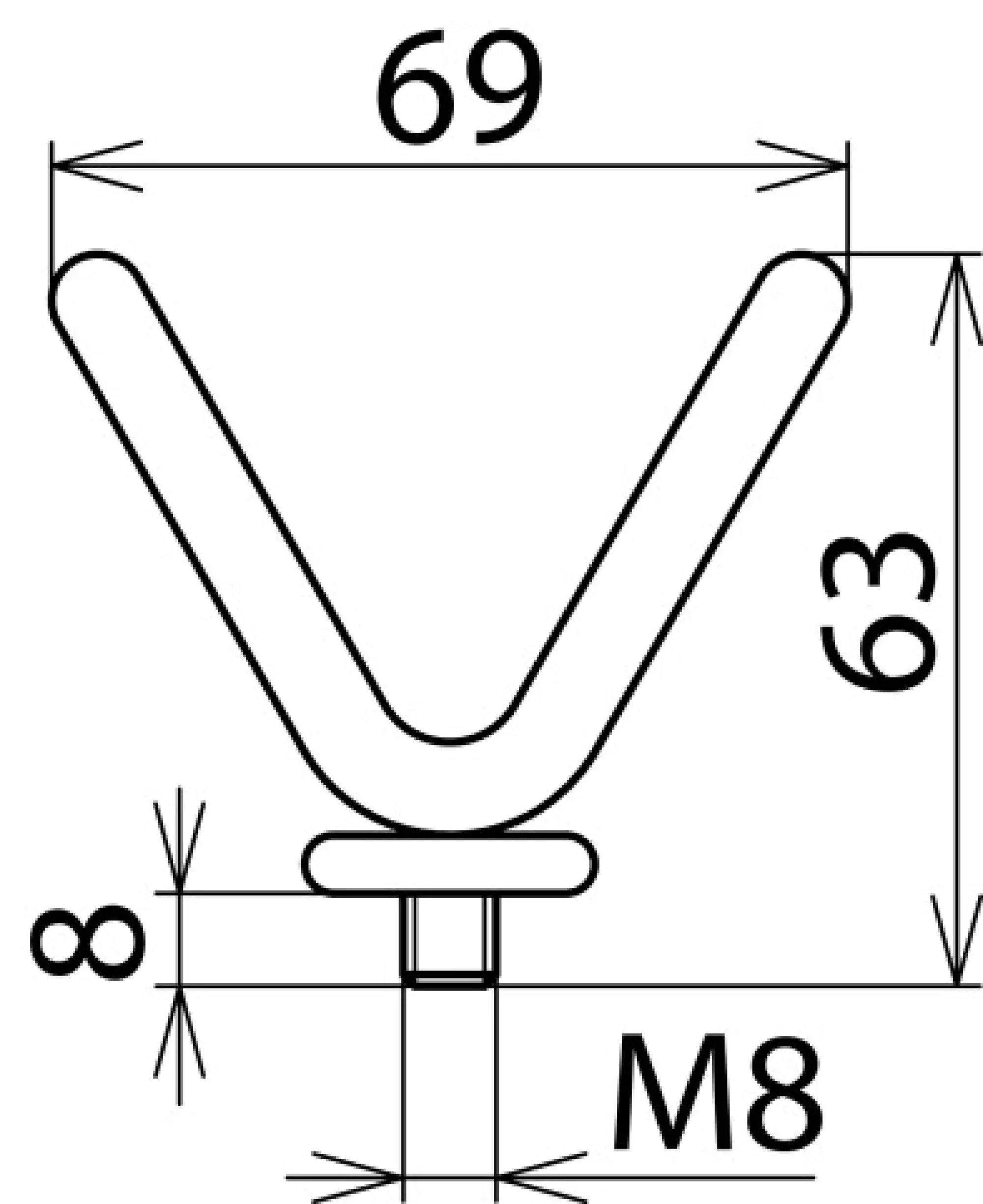 Dehn 766924 Fork-shaped electrode W 69mm with M8 threaded bolt f. PHE/PHV (img_002) Dehn 766924 Fork-shaped electrode W 69mm with M8 threaded bolt f. PHE/PHV (img_002)