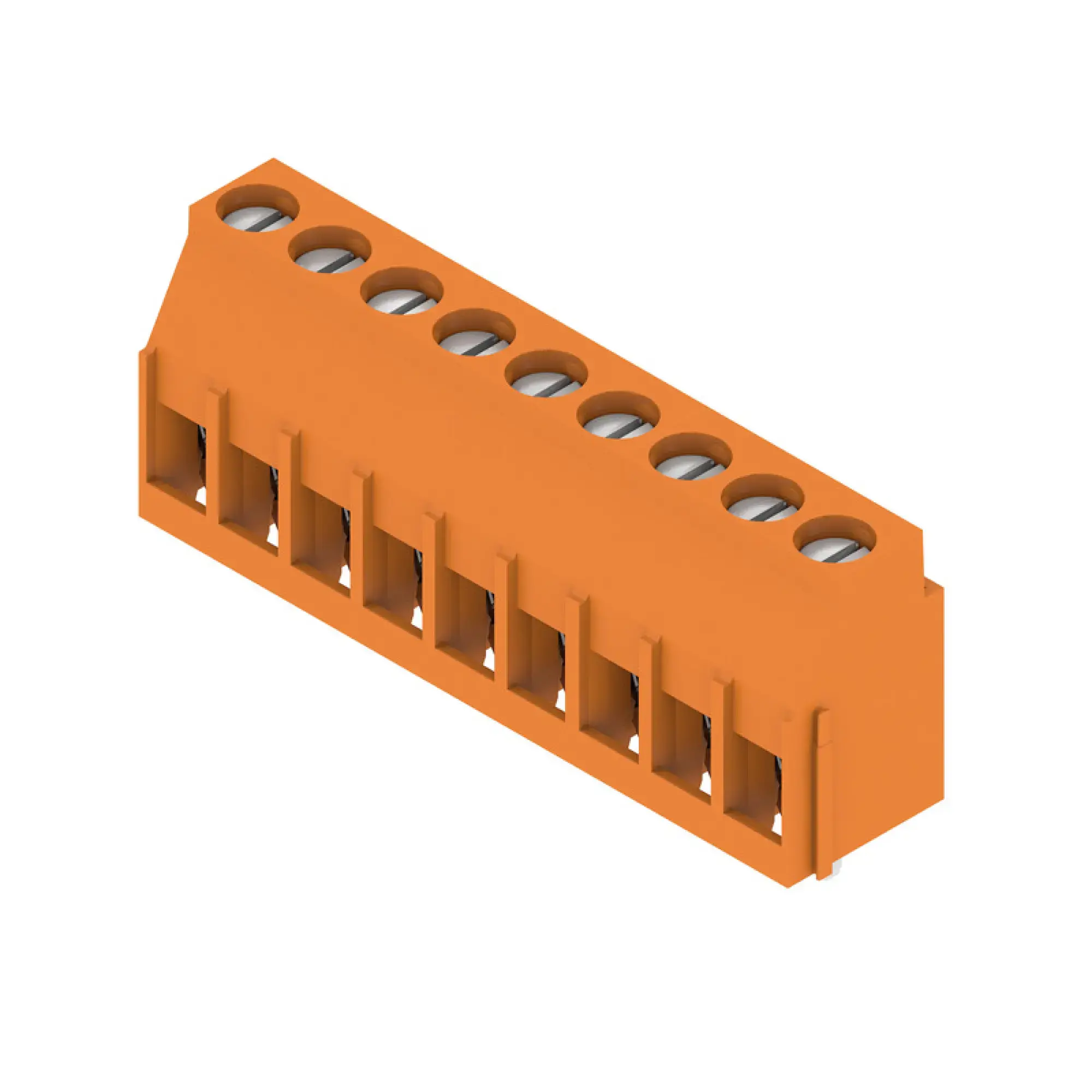 Weidmüller 1001900000 PCB terminal, 320 V, 32.5 A, Pitch in mm: 5.08, 6 mm², Number of poles: 9, Clamping yoke connection, THT solder connection, 90°, Box (img_001) Weidmüller 1001900000 PCB terminal, 320 V, 32.5 A, Pitch in mm: 5.08, 6 mm², Number of poles: 9, Clamping yoke connection, THT solder connection, 90°, Box (img_001)