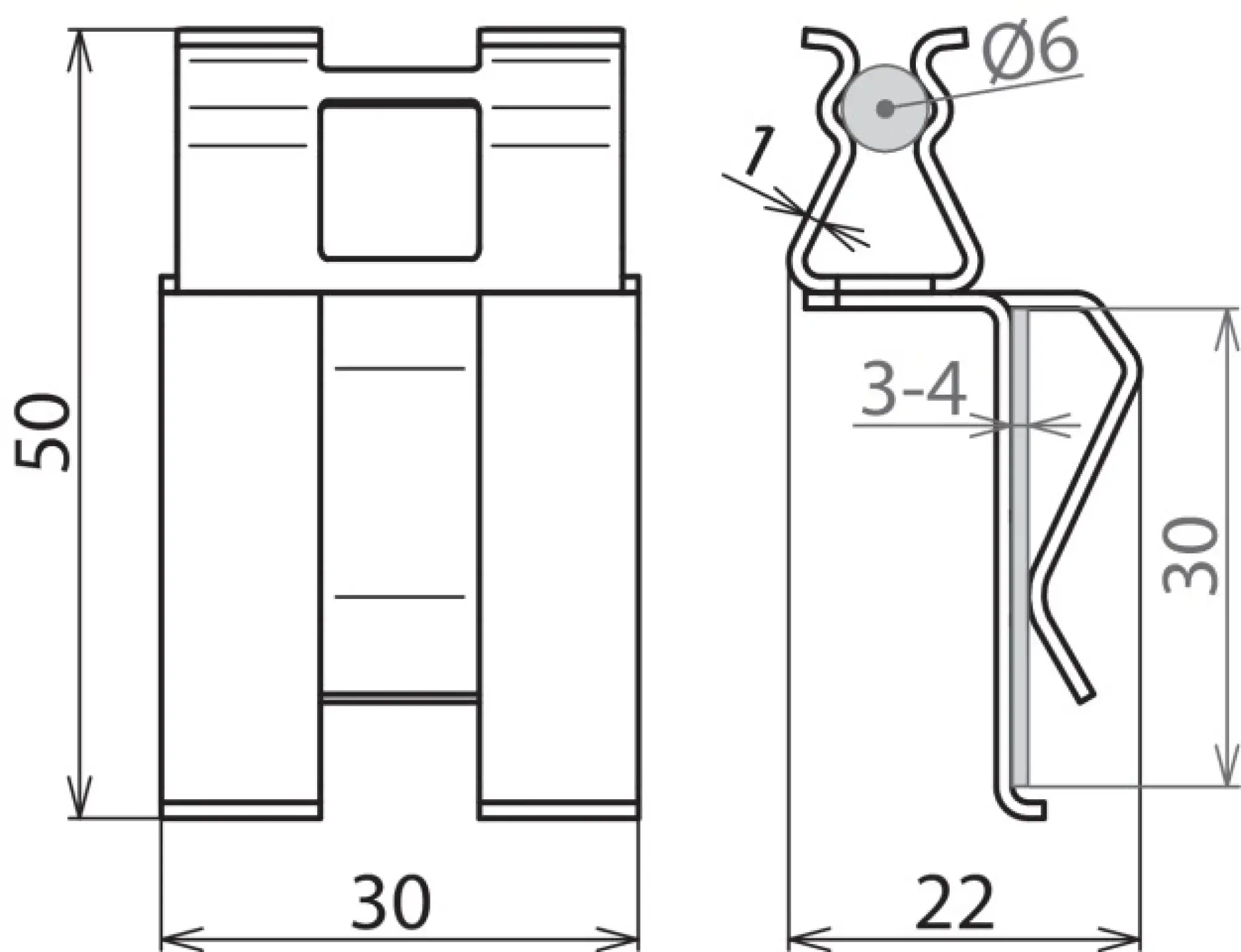 Dehn 308140 DEHNclip reinforcement clamp St/bare f. Rd 6mm / Fl 30mm (img_002)