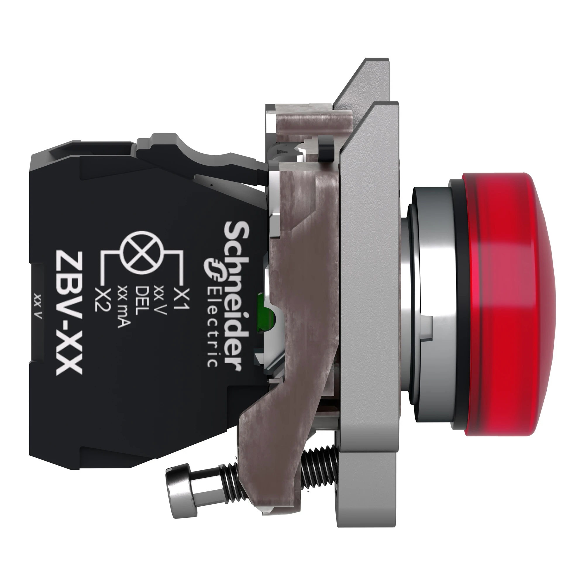 Schneider Electric XB4BVGM4T Pilot light, Harmony XB4, metal, 22mm, red, incl. universal LED module with guard, 110-240V AC (img_005) Schneider Electric XB4BVGM4T Pilot light, Harmony XB4, metal, 22mm, red, incl. universal LED module with guard, 110-240V AC (img_005)