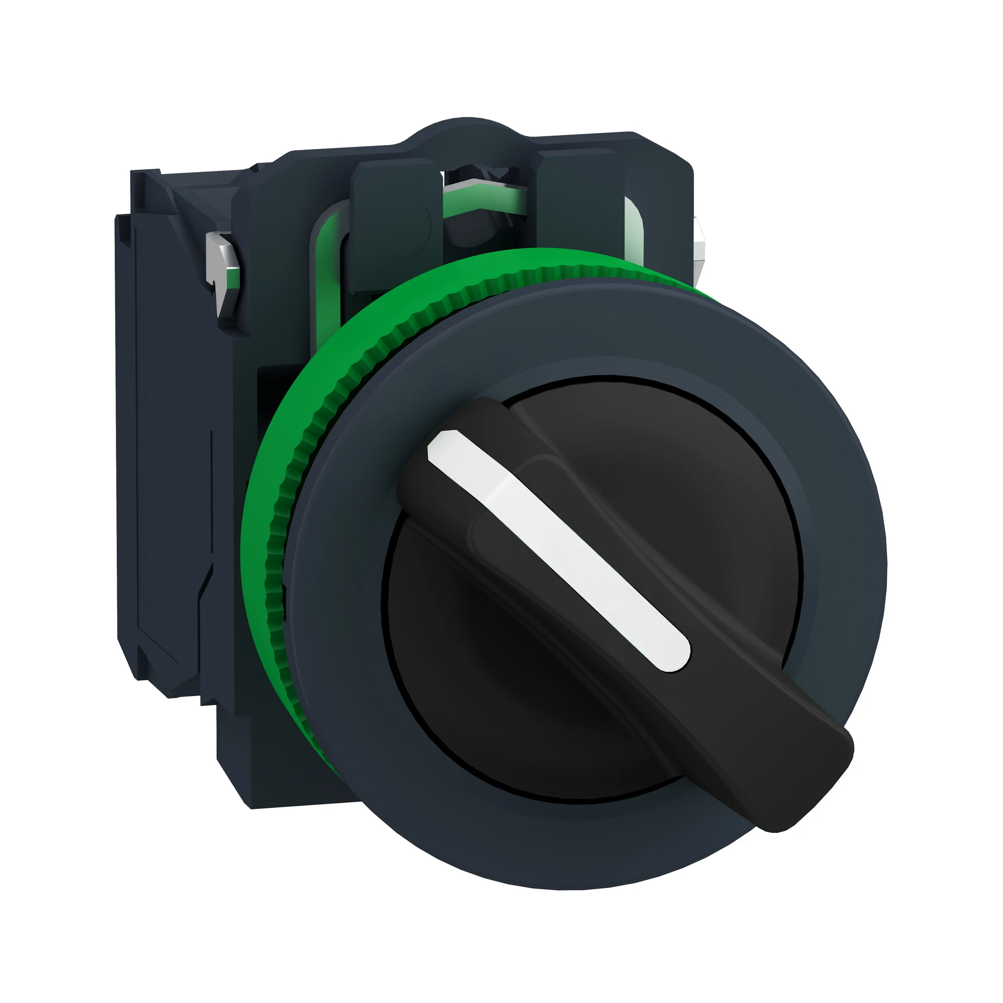 Schneider Electric XB5FD21 Selector switch, Harmony XB5F, plastic, antimicrobial, black, 2 positions, 30mm, latching, 1NO (img_001)