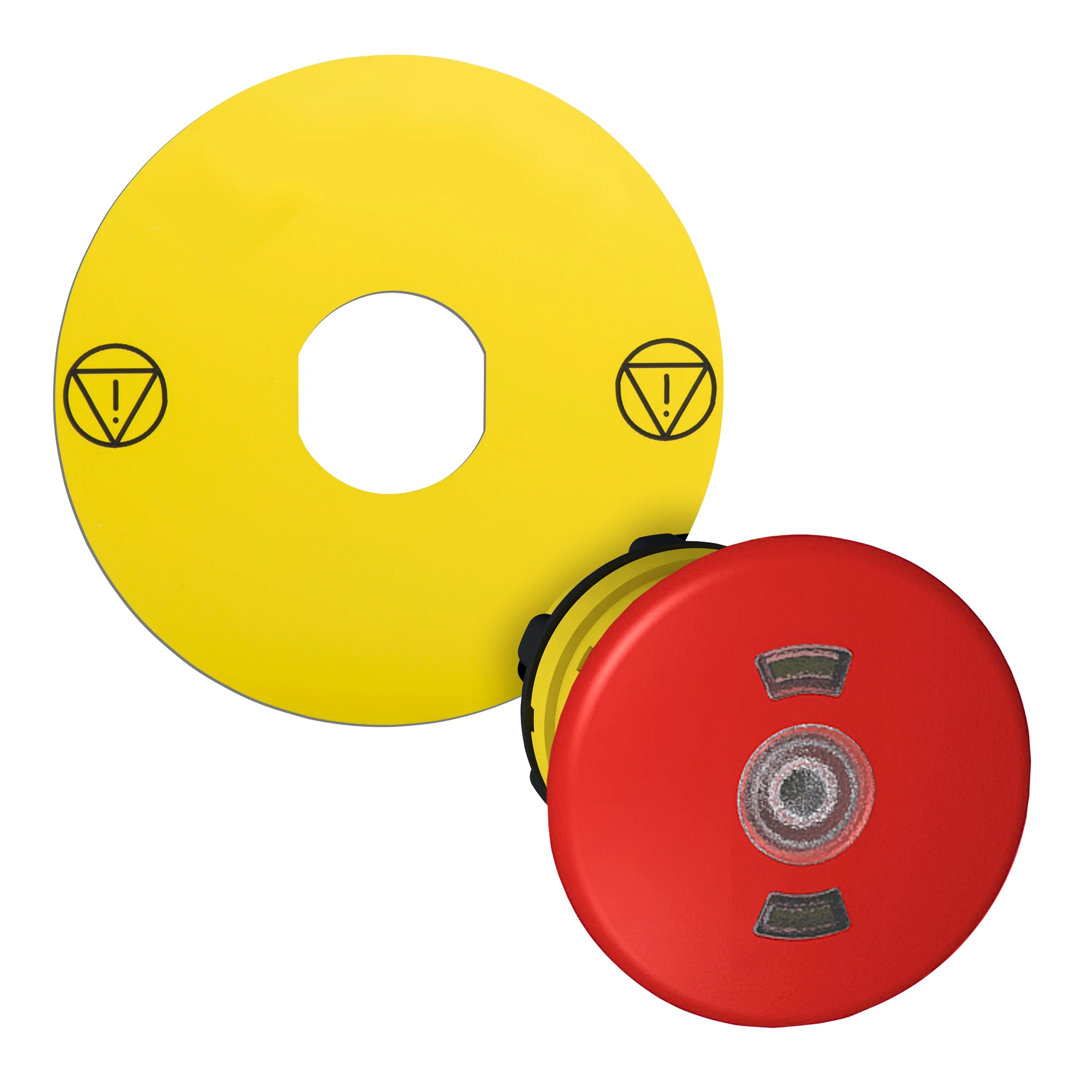 Schneider Electric ZB5AT8643M140 Emergency Stop/Emergency Stop Switch, Front Element, Harmony XB5, Plastic, 22mm, Red, Mushroom 40mm, Status Indicator, Pull Release (img_001)
