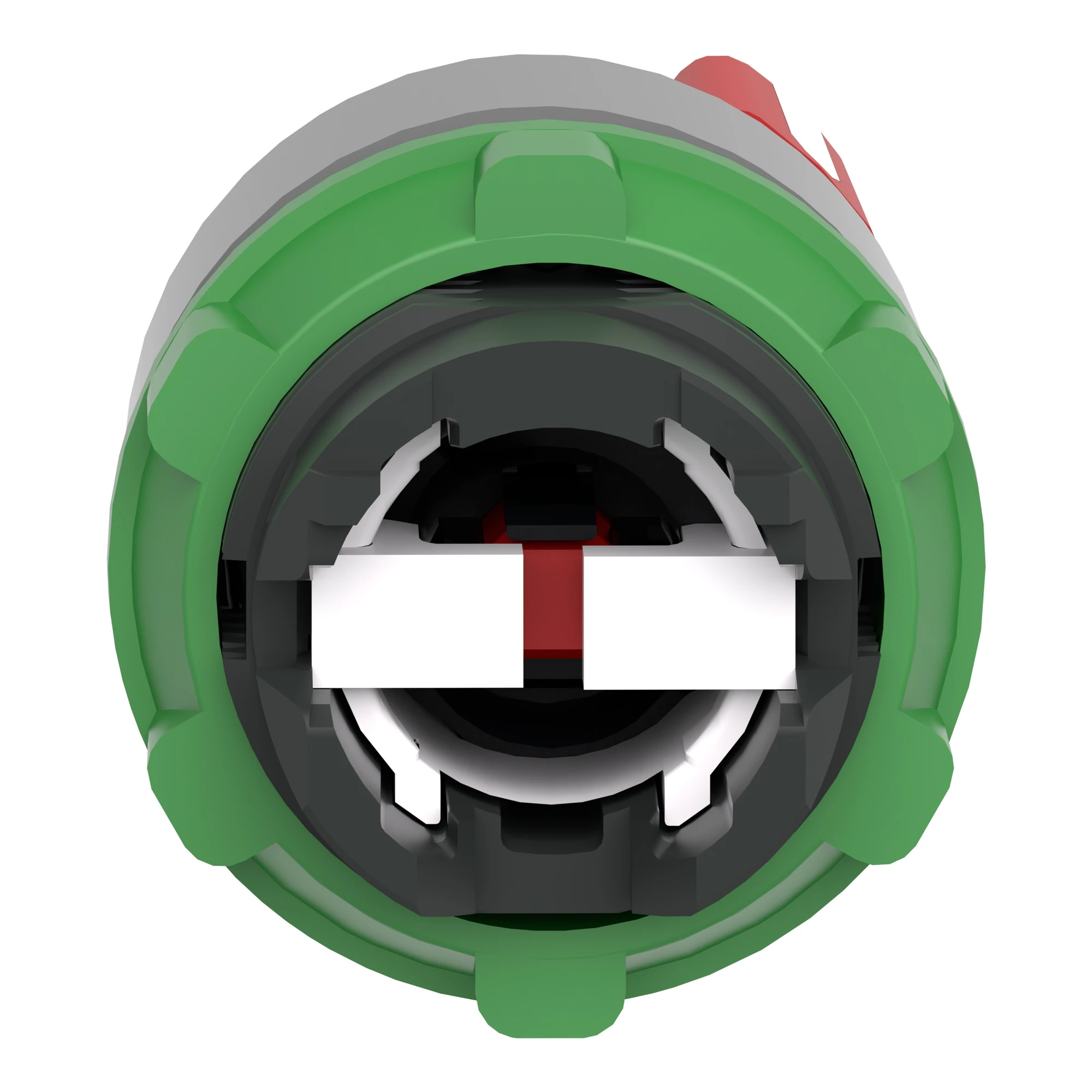 Schneider Electric ZB5AD204C0 Selector switch, front element, Harmony XB5, plastic, 22mm, light grey, red, 2 positions, latching (img_002)