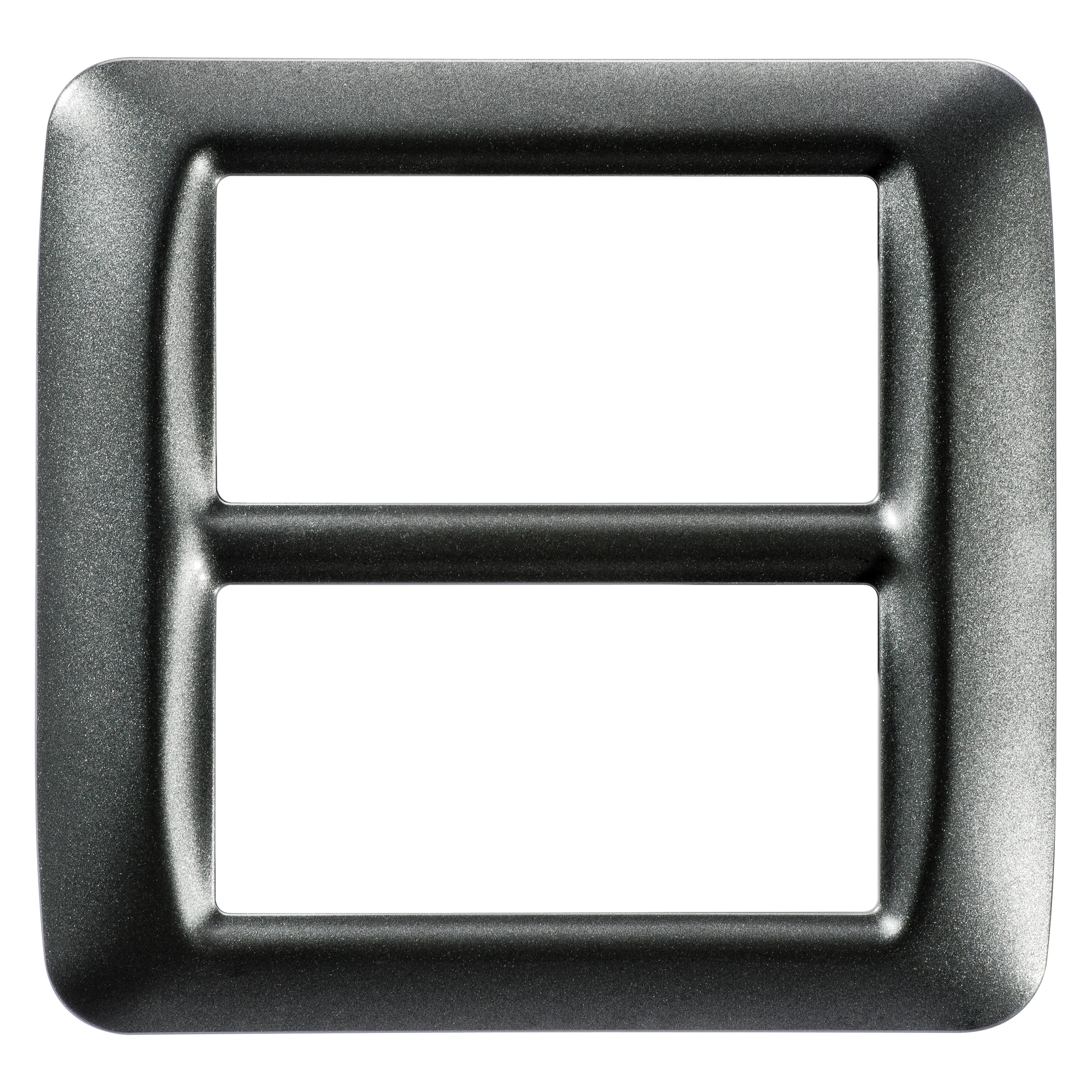 GEWISS GW22617 TOP SYSTEM PLATE - IN TECHNOPOLYMER GLOSS FINISHING - 8 GANG (4+4 OVERLAPPING) - METALLIC SLATE - SYSTEM (img_001)