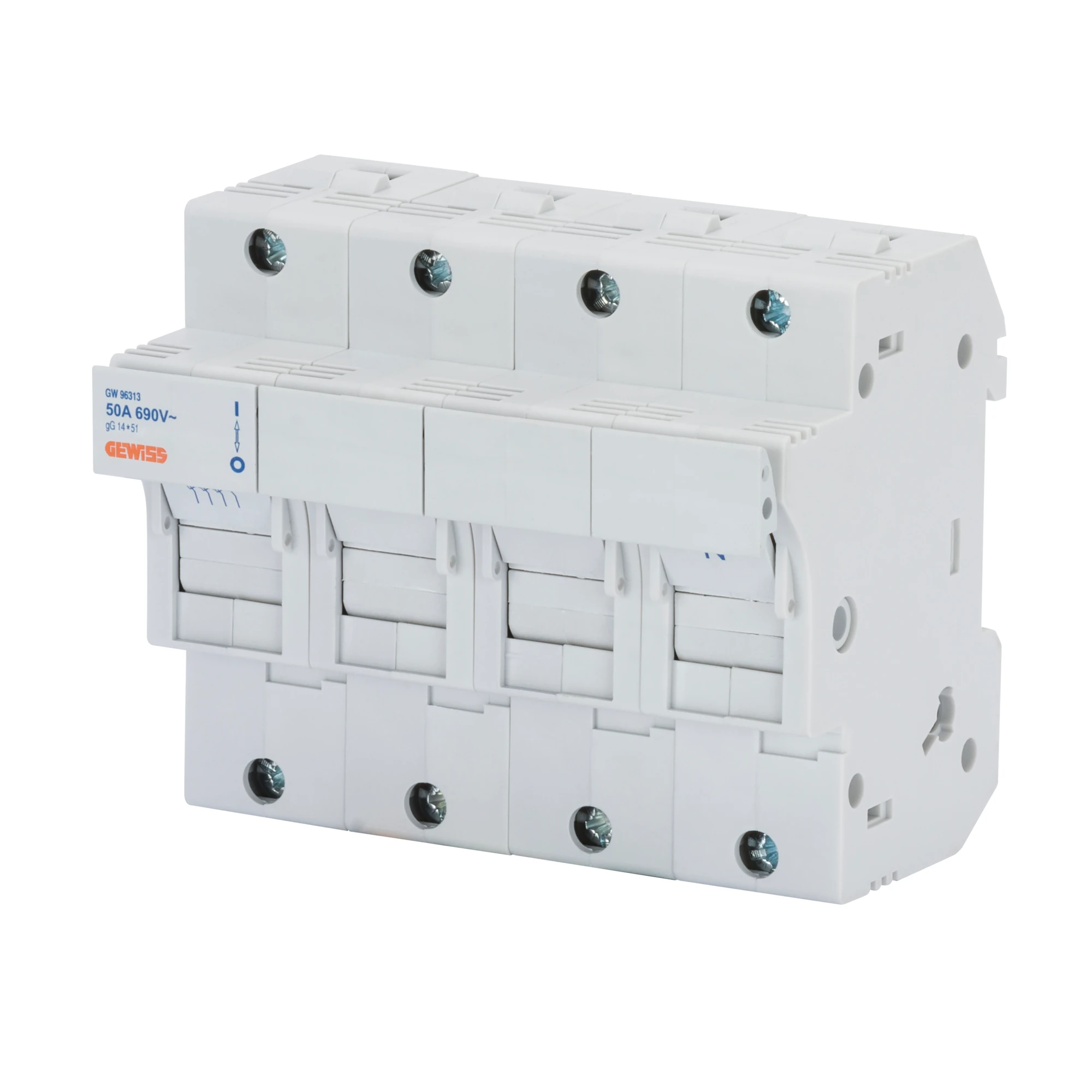 GEWISS GW96313 Sicherungslasttrennschalter 690V AC 50A 3P+N Zylindersicherung 14x51 6TE (img_001) GEWISS GW96313 Sicherungslasttrennschalter 690V AC 50A 3P+N Zylindersicherung 14x51 6TE (img_001)