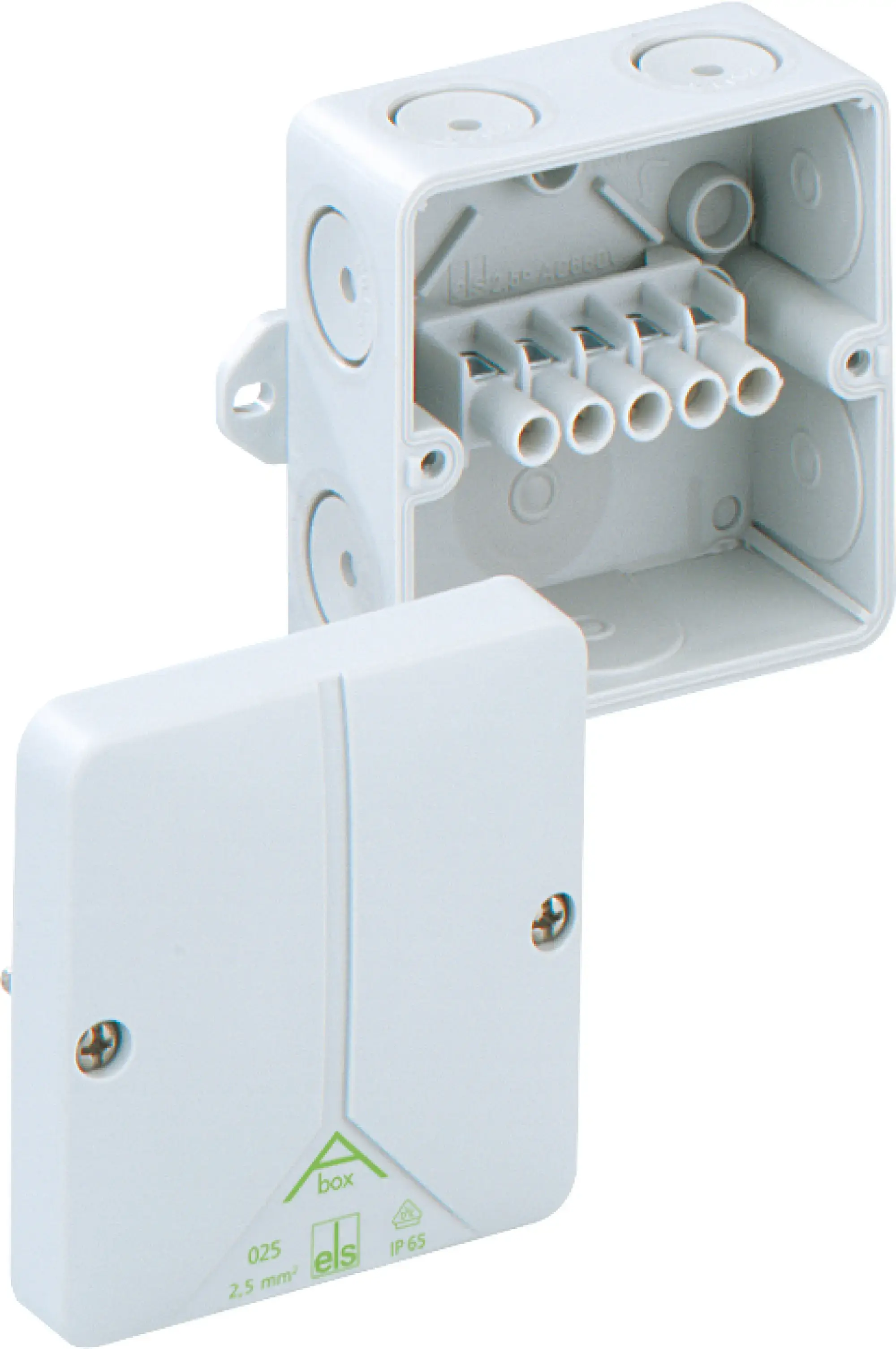Spelsberg 80340701 Junction box, Type of protection IP65, Max. conductor cross section 2,5², Impact strength IK07, Protection class II, Ui 690V AC, VDE, Halogen free (img_001)