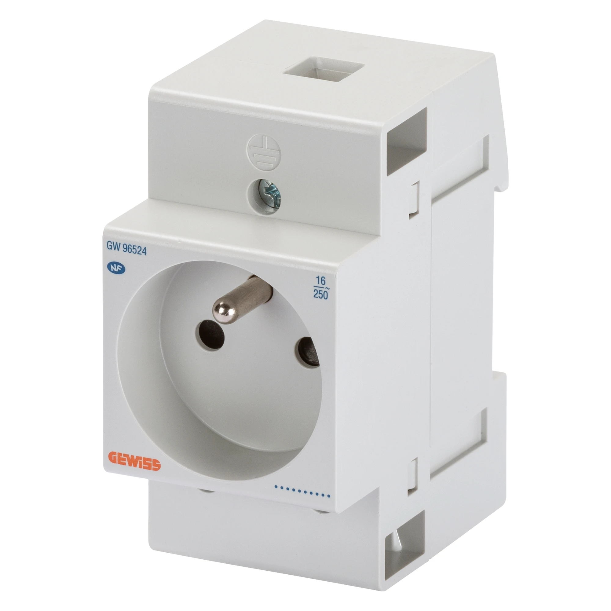 GEWISS GW96524 DIN RAIL SOCKET- FRENCH STANDARD -2P+E 16A - 2,5 MODULES (img_001)