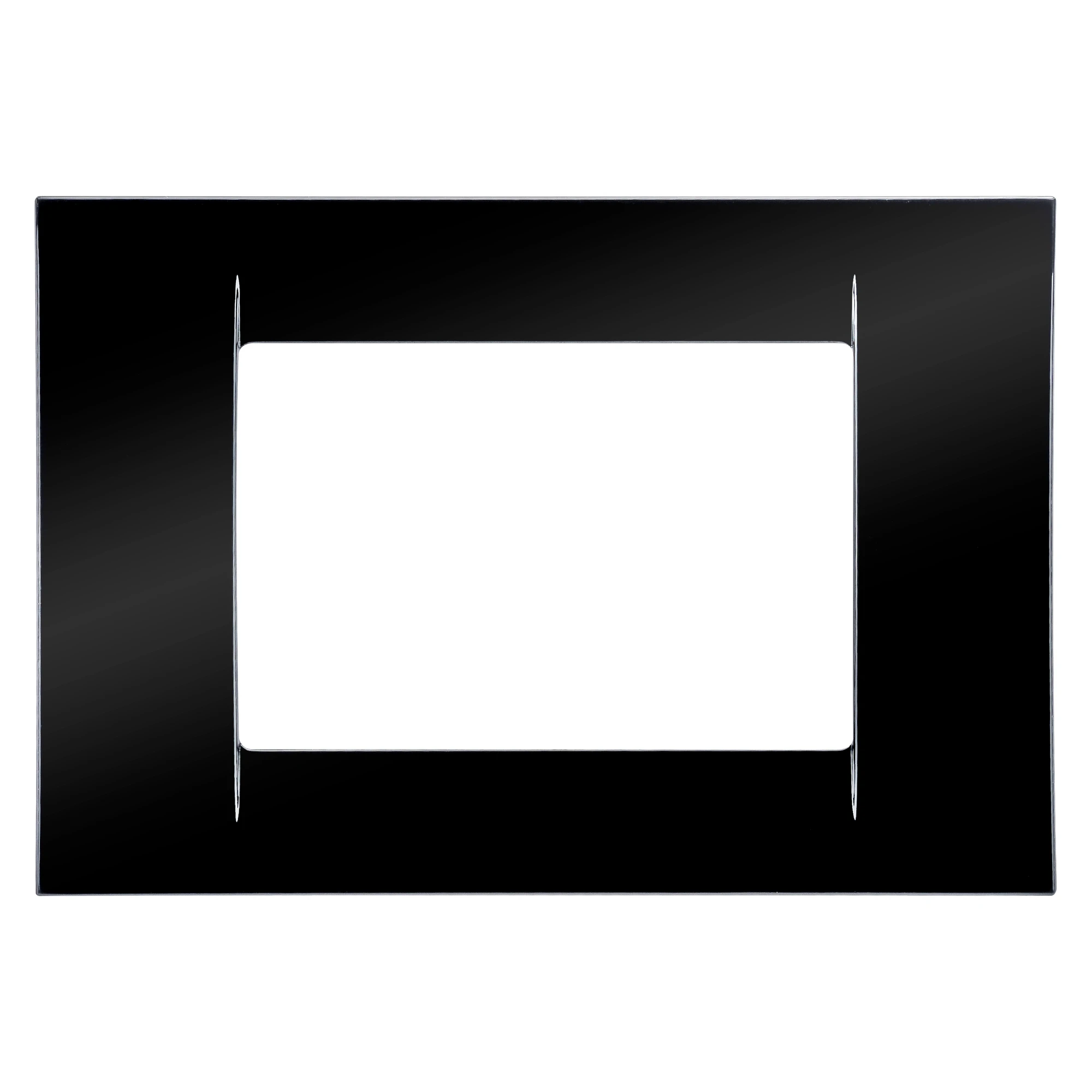 GEWISS GW22113 VIRNA PLATE - IN TECHNOPOLYMER GLOSS FINISHING - 3 GANG - TONER BLACK - SYSTEM (img_001)