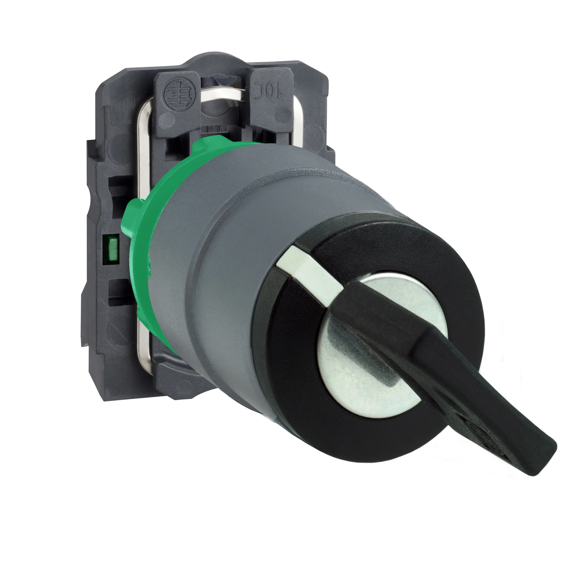 Schneider Electric XB5AG41C0 Key Switch, Harmony XB5, Plastic, Light Grey, Black, 2 Positions, 22mm, locking, Ronis 455, 1S (img_001)