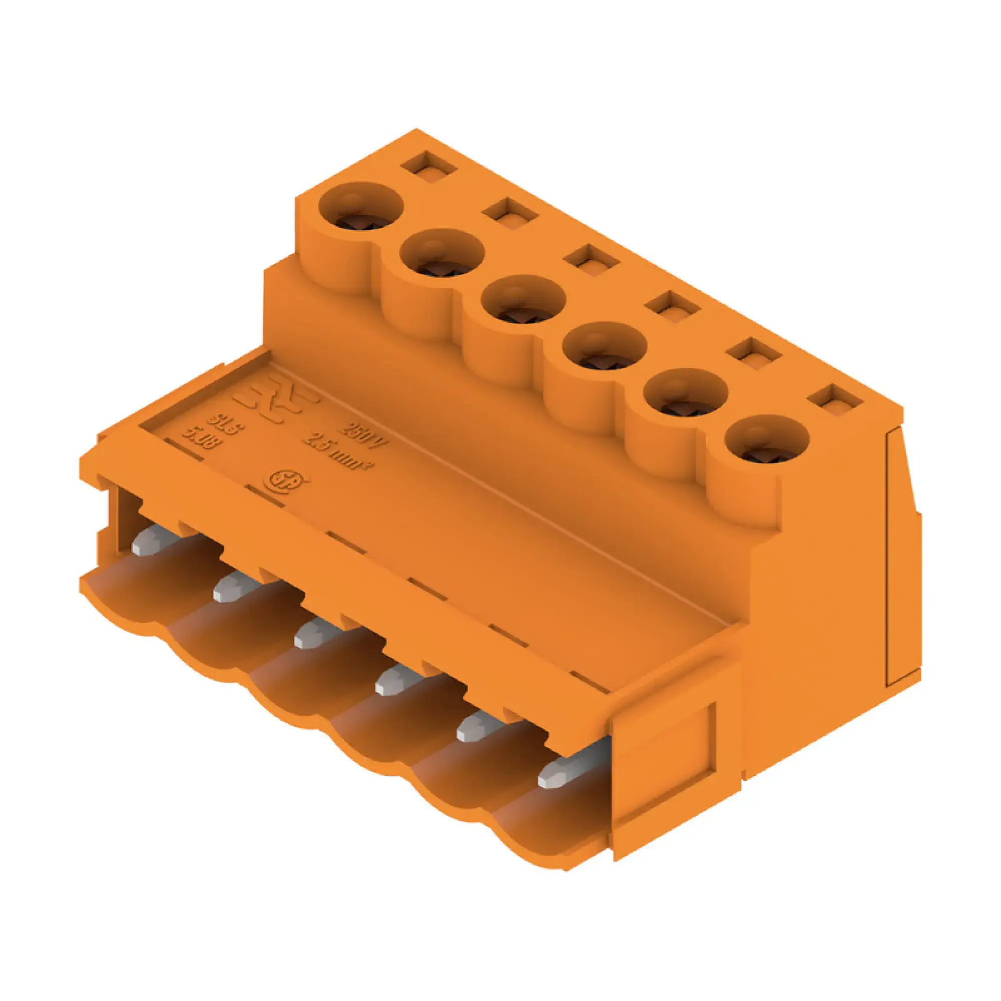 Weidmüller 1627280000 PCB connector (wire connection), 320 V, 21.5 A, Pitch in mm: 5.08, 3.31 mm², Number of poles: 6, Clamping yoke connection, Box (img_001)
