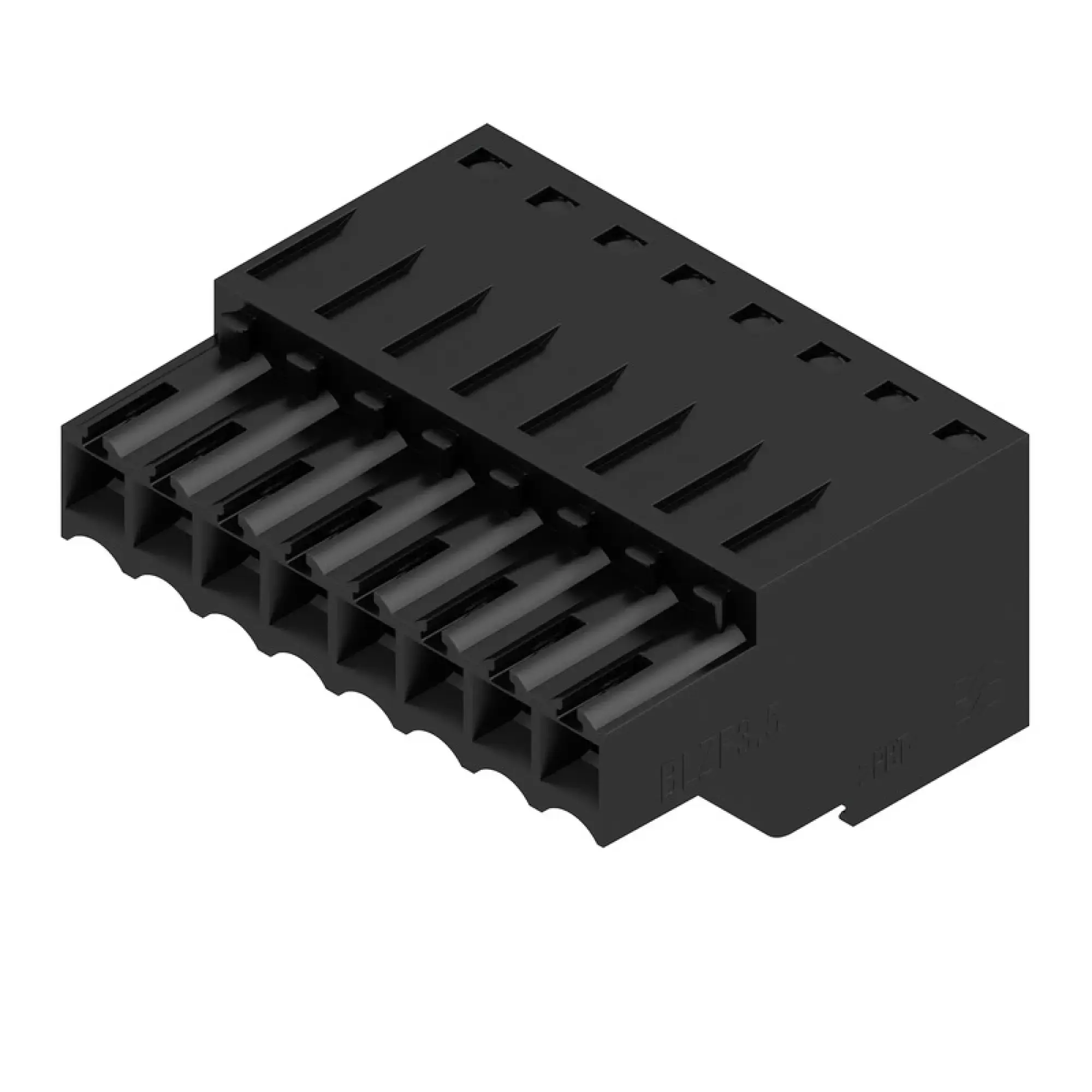 Weidmüller 1690480099 PCB connector (wire connection), 160 V, 14.5 A, Pitch in mm: 3.50, 1.5 mm², Number of poles: 8, Tension-clamp connection, Box BLZF 3.50/08/180 SN BK BX (img_001)