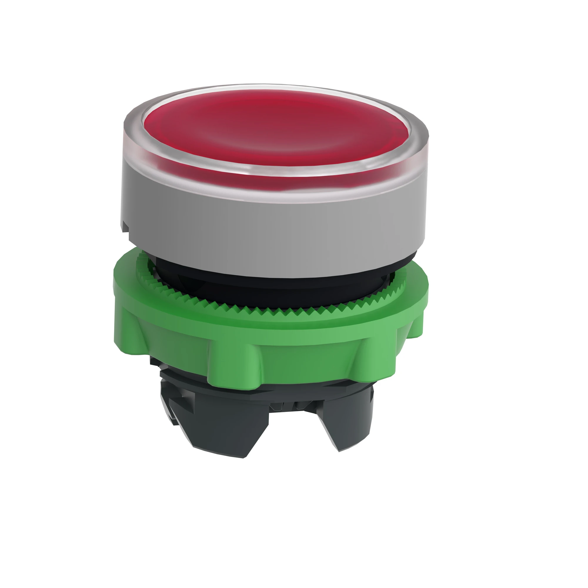 Schneider Electric ZB5AA48C0 Illuminated pushbutton, front element, Harmony XB5, plastic, 22mm, light grey, red, for universal LED, for insert label (img_005)