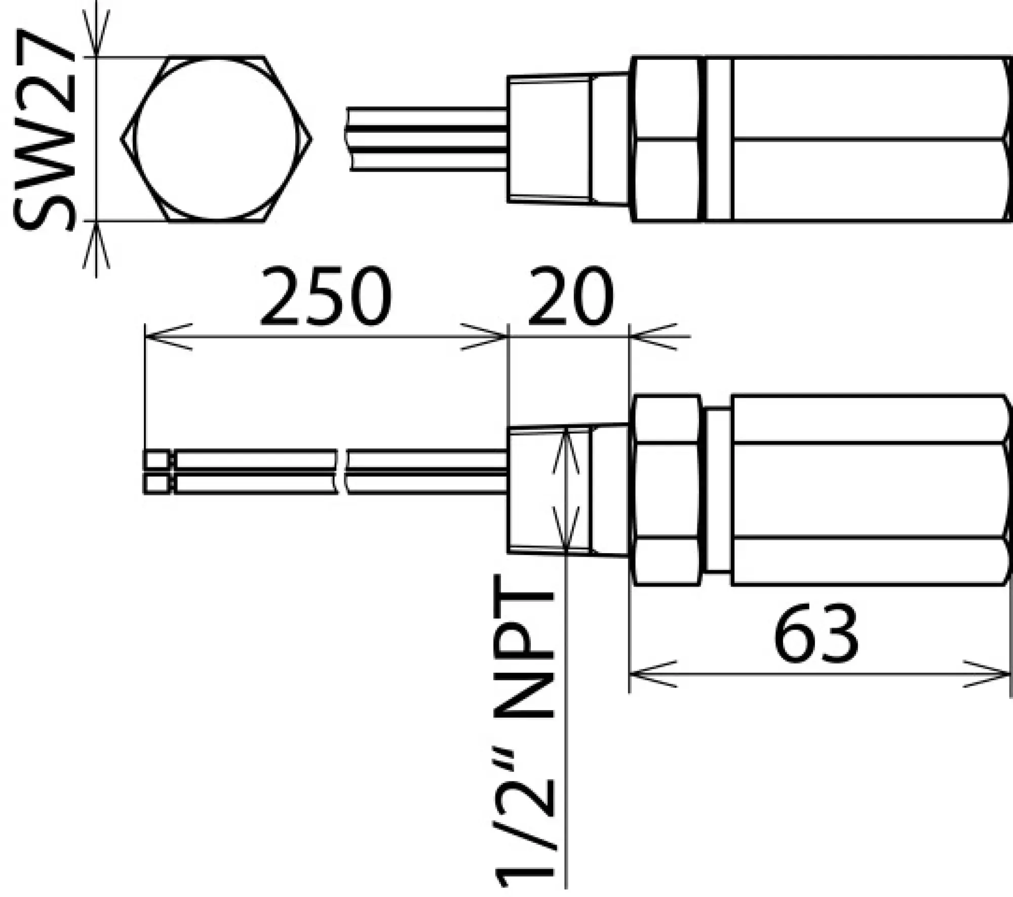 Dehn 929970 Surge arrester DEHNpipe Ex (d) with 1/2 -14 NPT male thread (img_004)