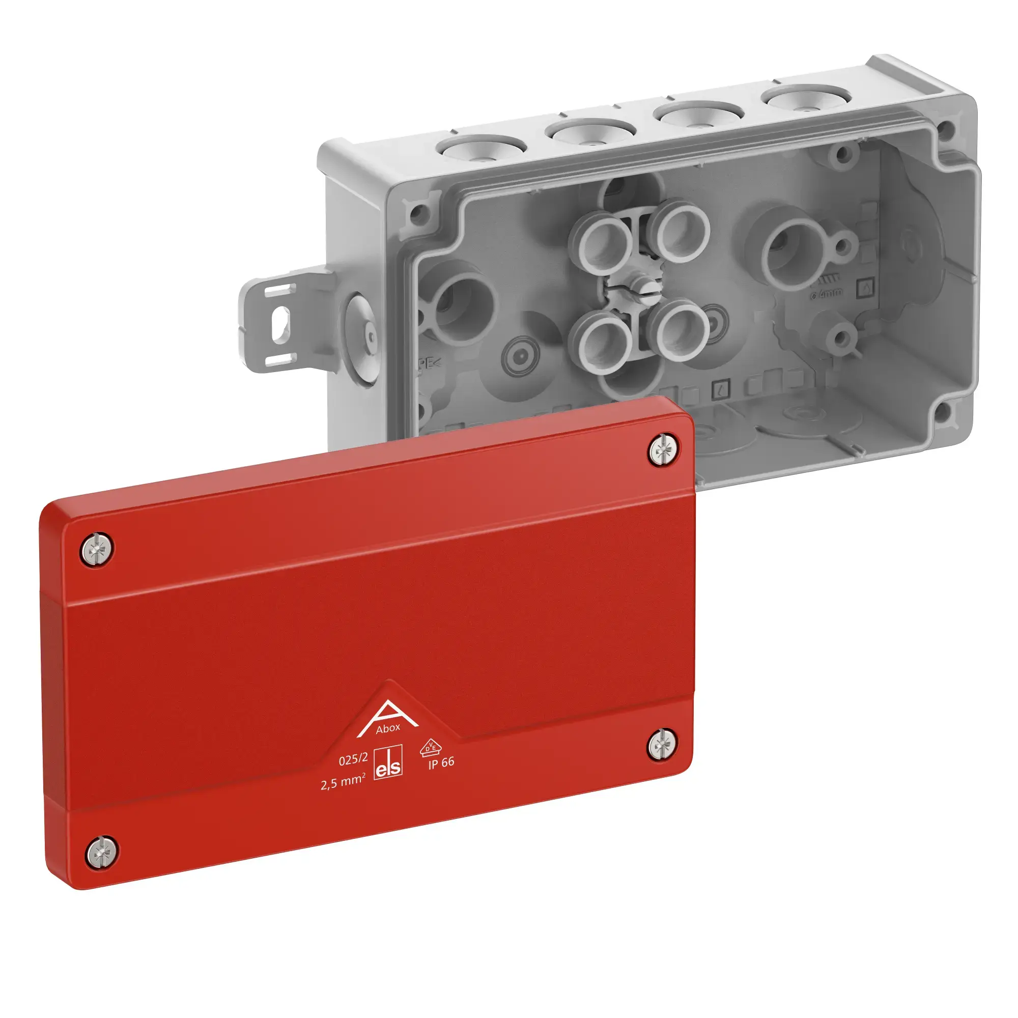 Spelsberg 80270301 Junction box, Type of protection IP66, max. 2,5², Impact strength IK07, Protection class II, Ui 1000V AC, Ui 1000V DC, DLG, VDE, Halogen free (img_001)