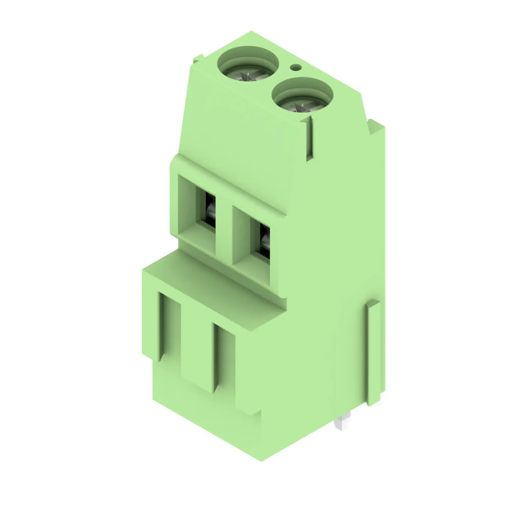 Weidmüller 1766340000 PCB terminal, 320 V, 17.5 A, Pitch in mm: 5.08, 2.5 mm², Number of poles: 2, Clamping yoke connection, THT solder connection, 90°, Box (img_001)
