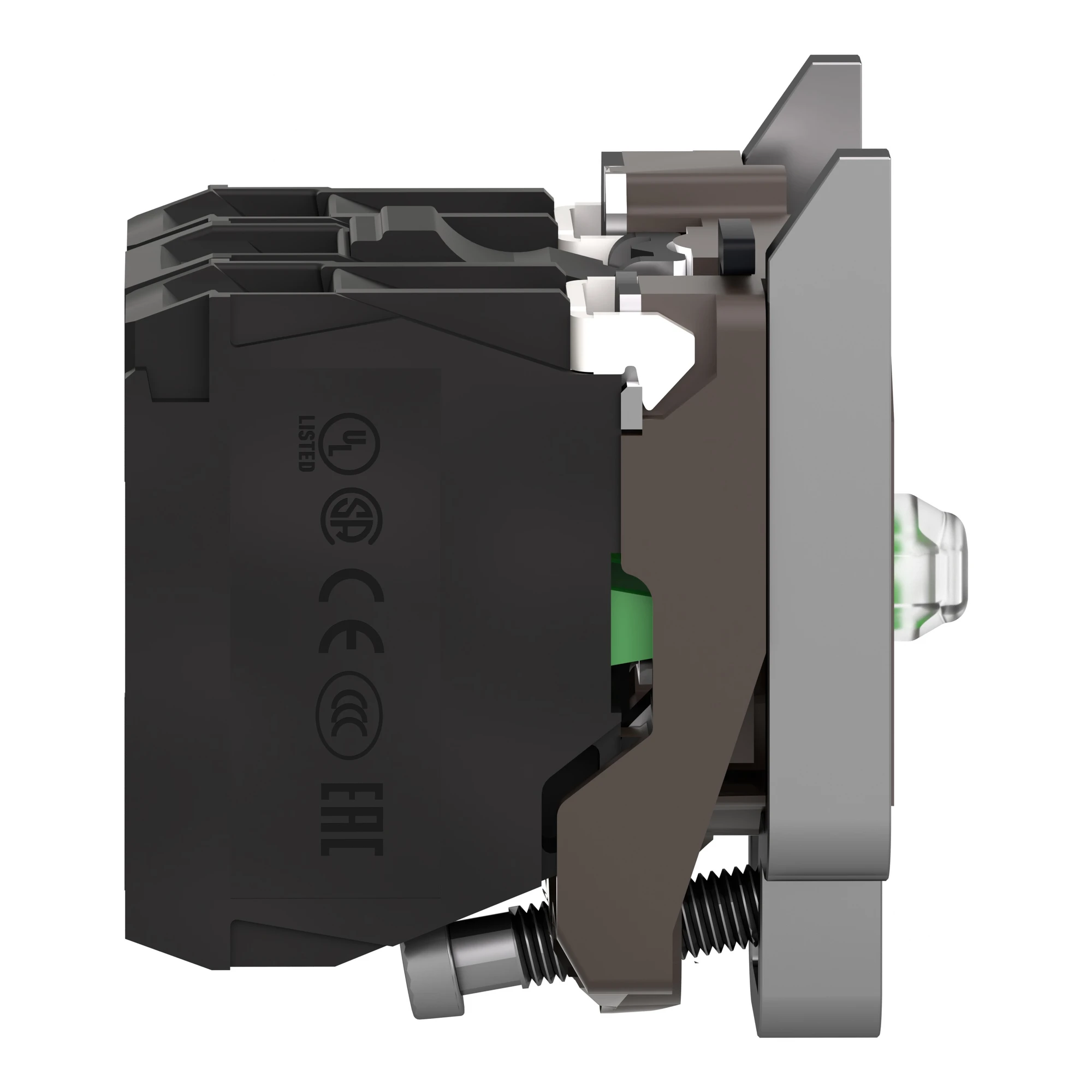 Schneider Electric ZB4BW0B13 Auxiliary contact block with mounting flange, Harmony XB4, metal, white, universal LED, 2S, 24V ACDC (img_004)