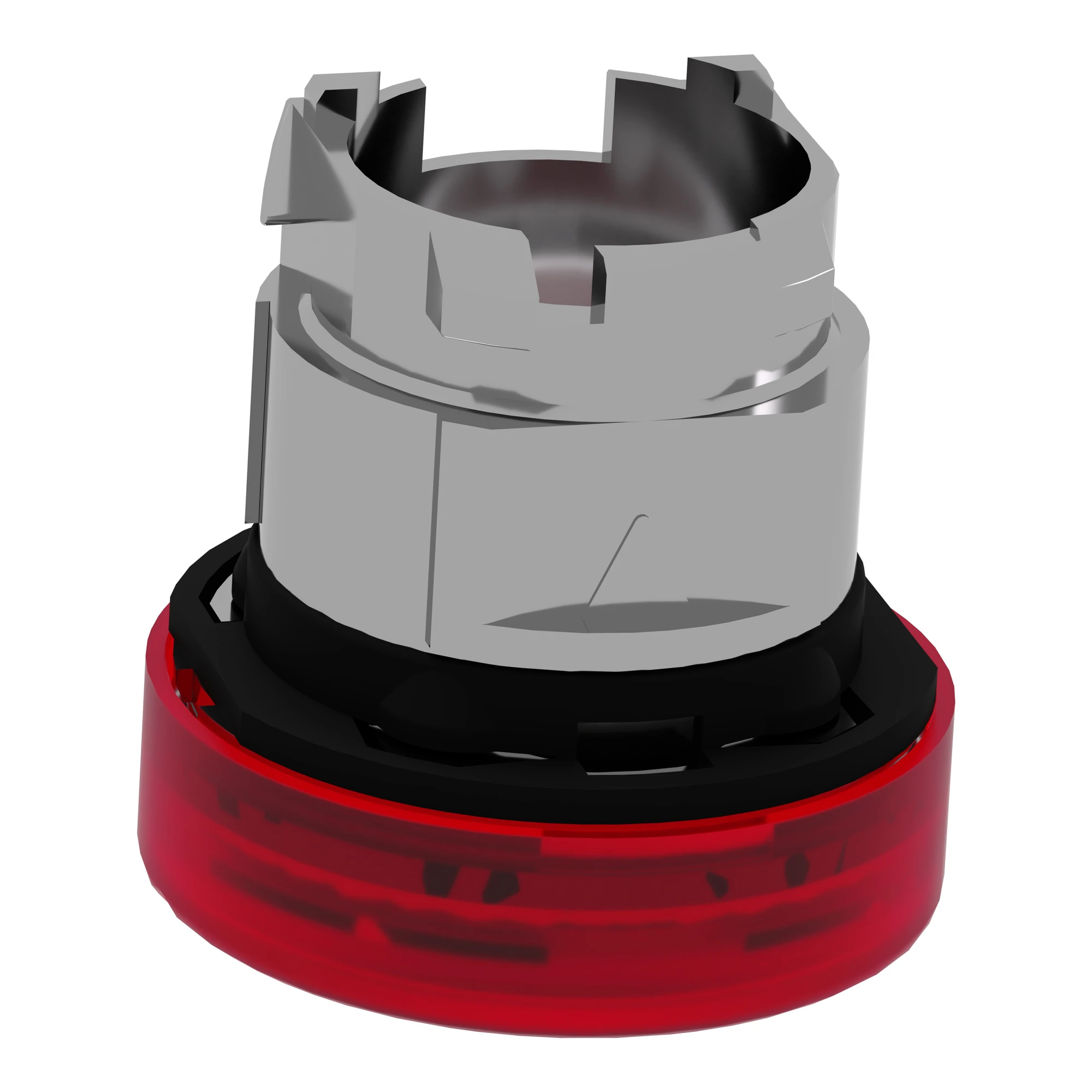 Schneider Electric ZB4BV043S Indicator light, Front element, Harmony XB4, Metal, 22mm, red, for universal LED, knurled dome (img_004)