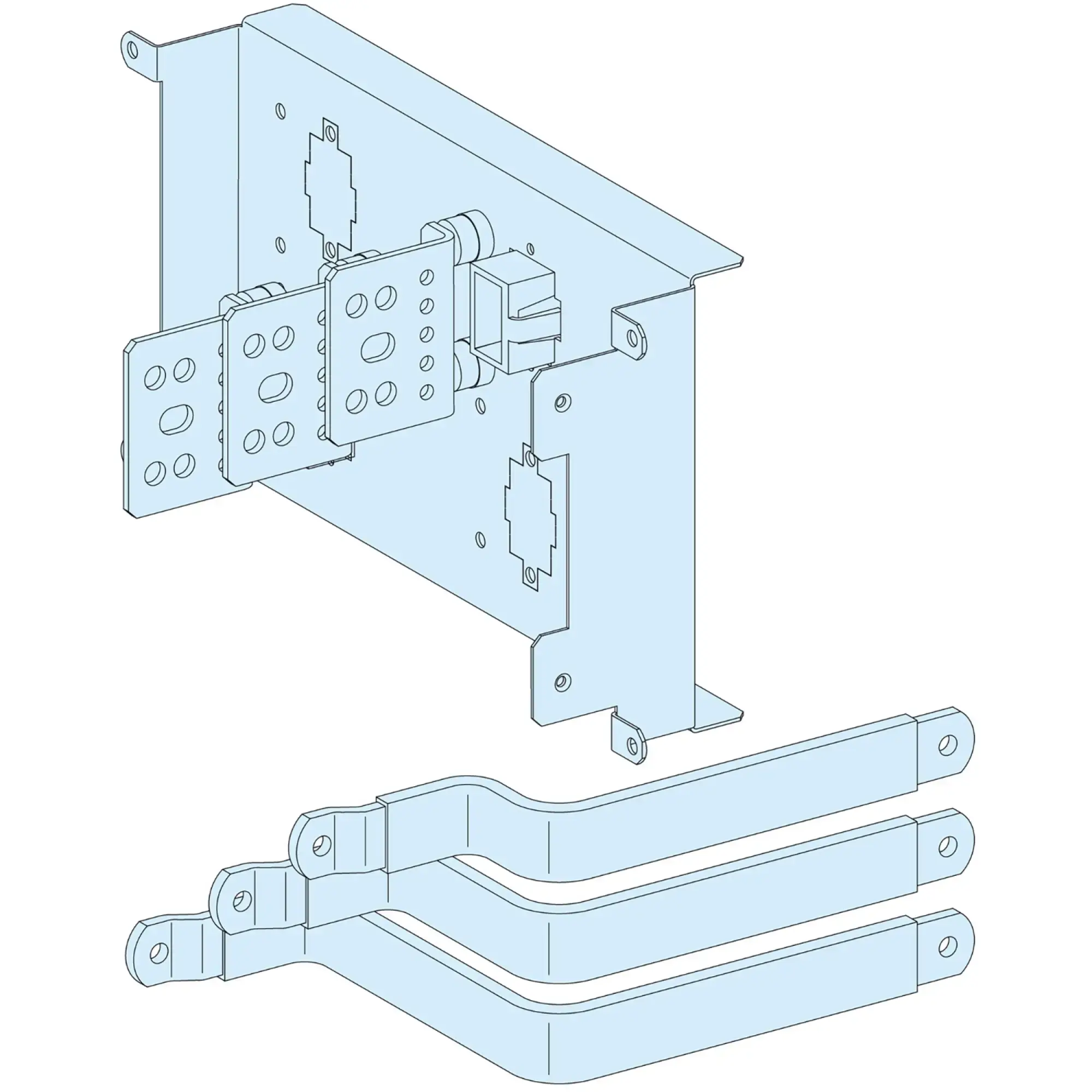 Schneider Electric LVS04455 PrismaSeT-P, Connection extension, ComPacT NSX/NSX Vigi400-630 3-pole, toggle lever, fixed-mounted, horizontal (img_002) Schneider Electric LVS04455 PrismaSeT-P, Connection extension, ComPacT NSX/NSX Vigi400-630 3-pole, toggle lever, fixed-mounted, horizontal (img_002)