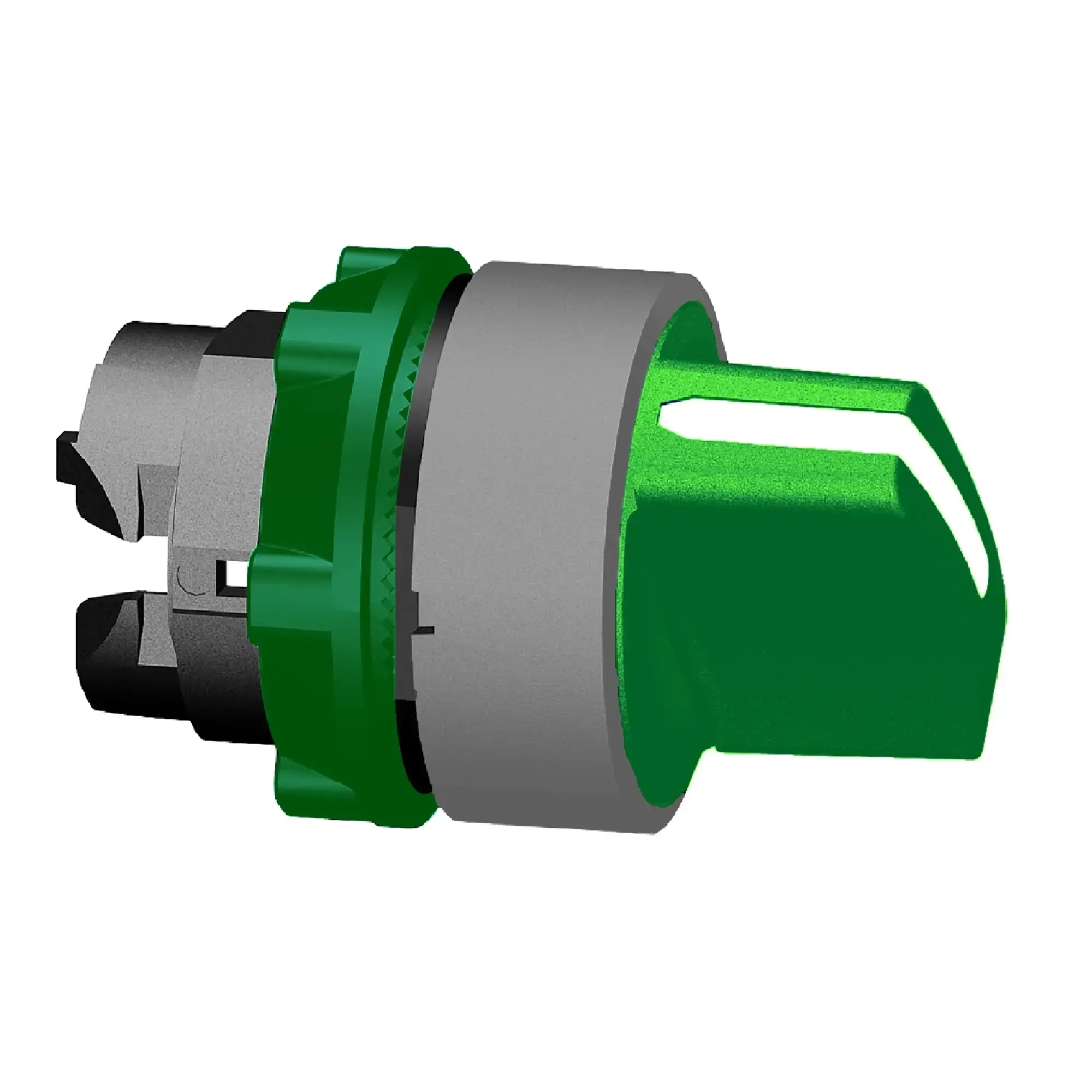 Schneider Electric ZB5AD203C0 Selector switch, front element, Harmony XB5, plastic, 22mm, light gray, green, 2 positions, latching (img_002)