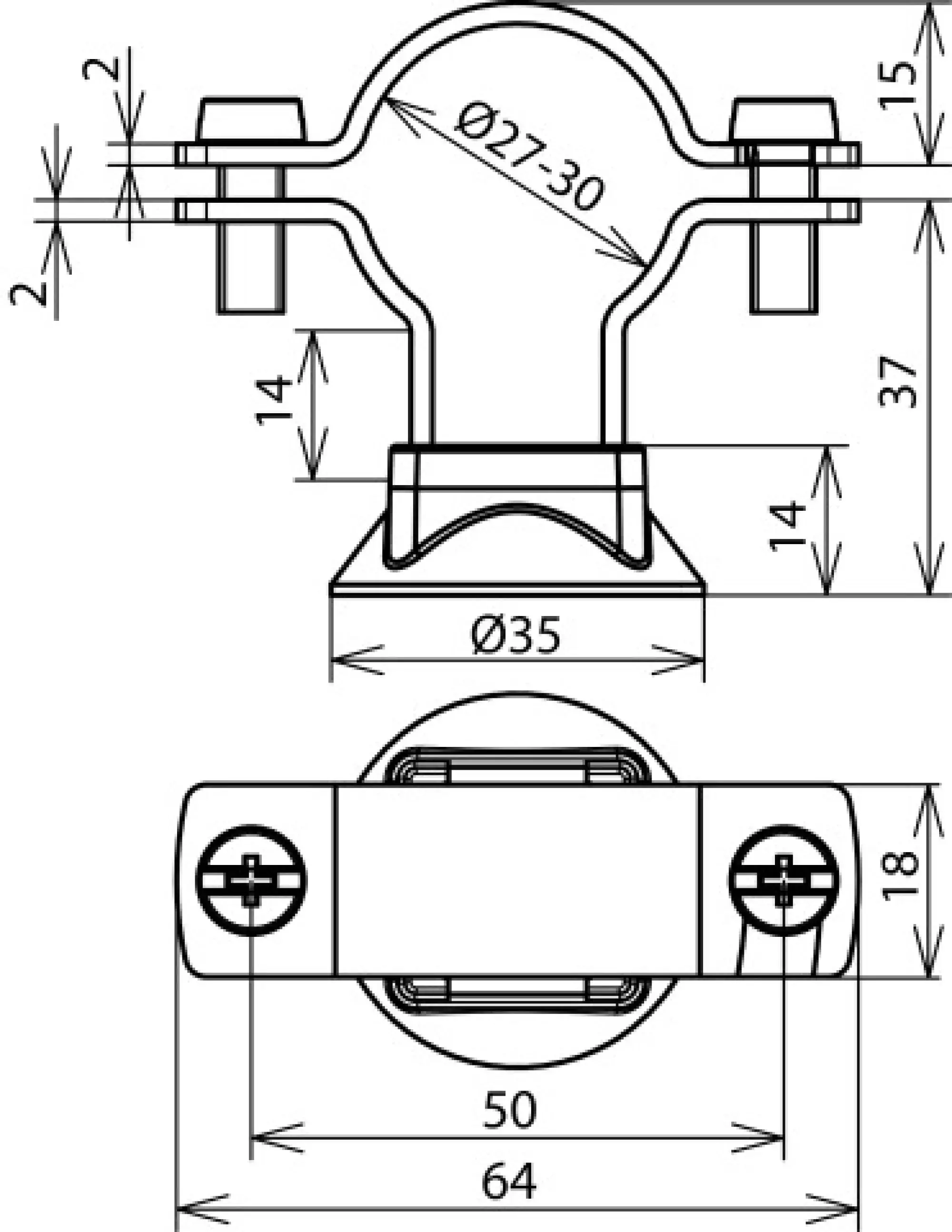 Dehn 275249 Conductor holder StSt for HVI power Conductor D 27-30mm with plastic base (img_002)