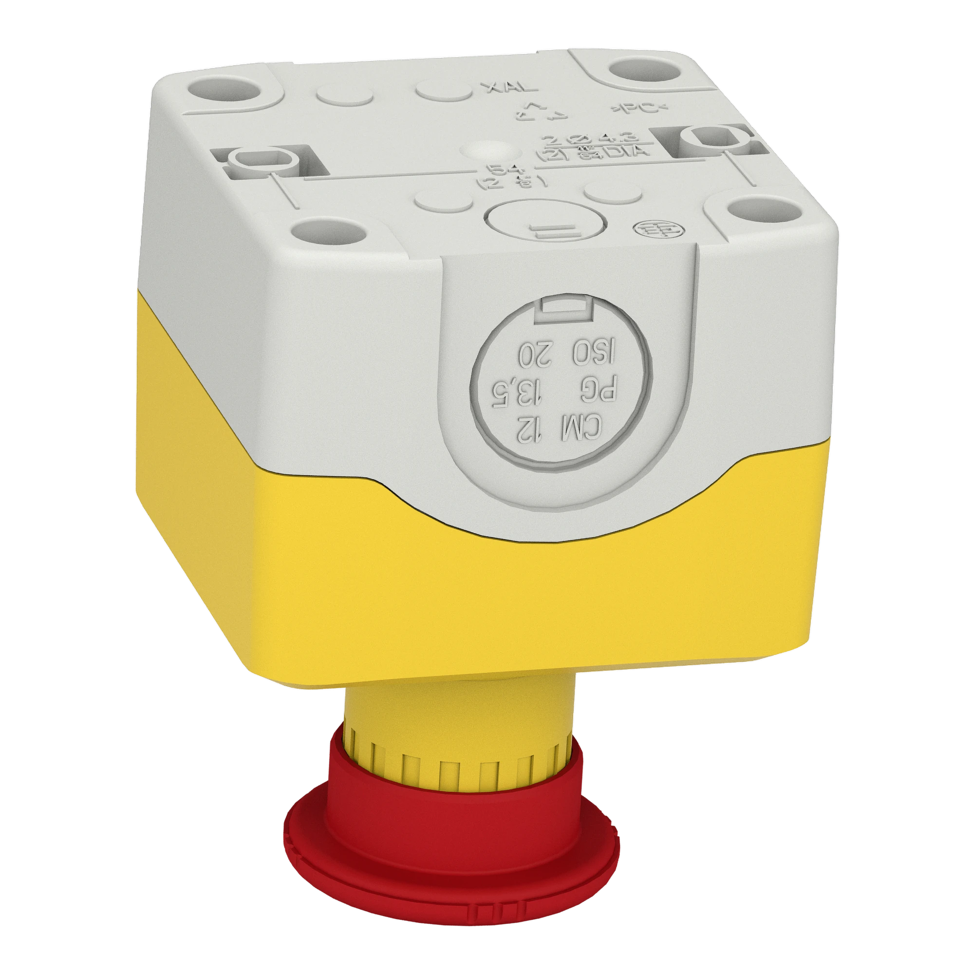 Schneider Electric XALK1786H7 Surface-mounted enclosure, Harmony XALK, plastic, light grey, yellow, 1 emergency stop switch, 1NC, with monitoring contact, UL/CSA (img_007) Schneider Electric XALK1786H7 Surface-mounted enclosure, Harmony XALK, plastic, light grey, yellow, 1 emergency stop switch, 1NC, with monitoring contact, UL/CSA (img_007)