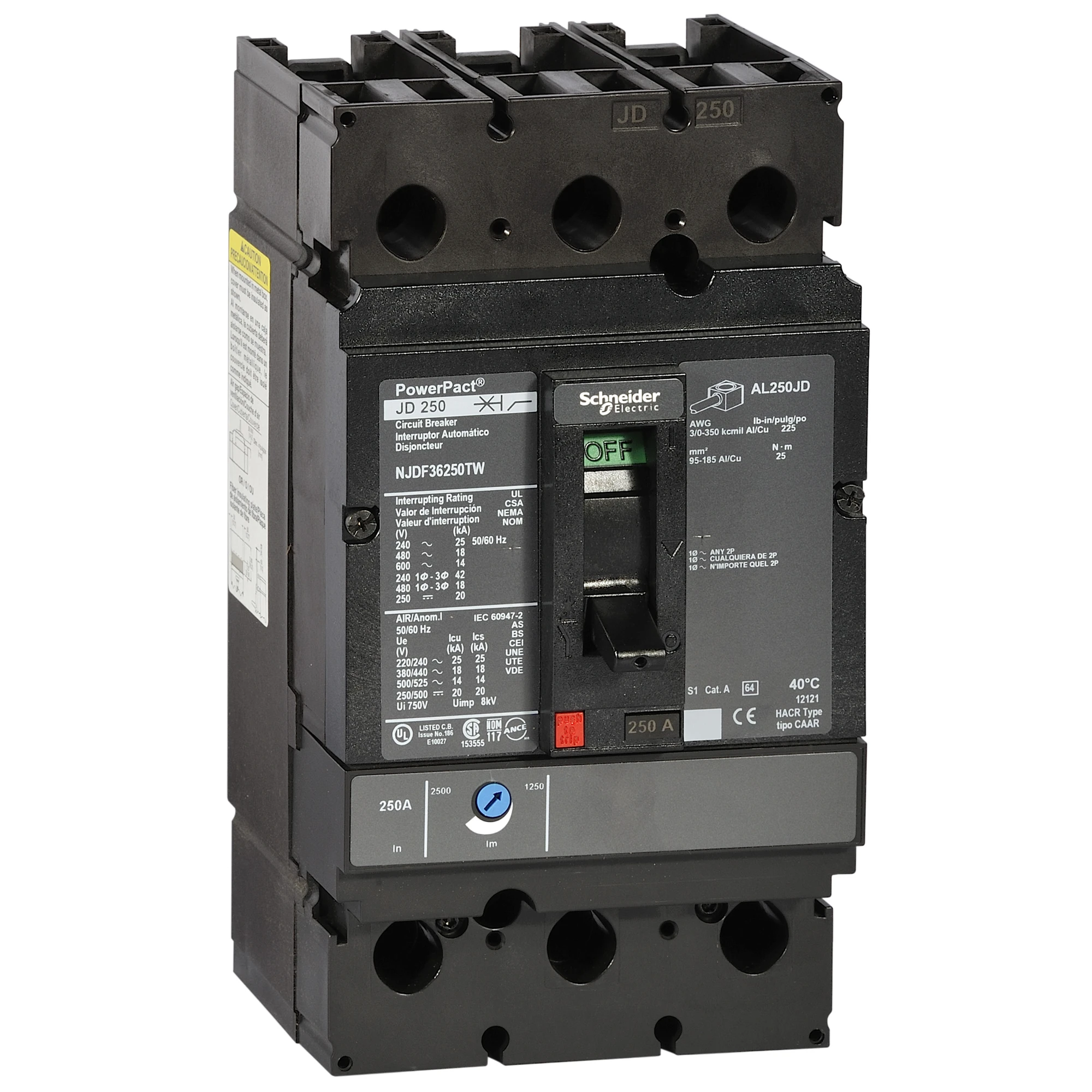 Schneider Electric NJJF36250TW PowerPact 250a TM250 3P 65kA UL (img_001)