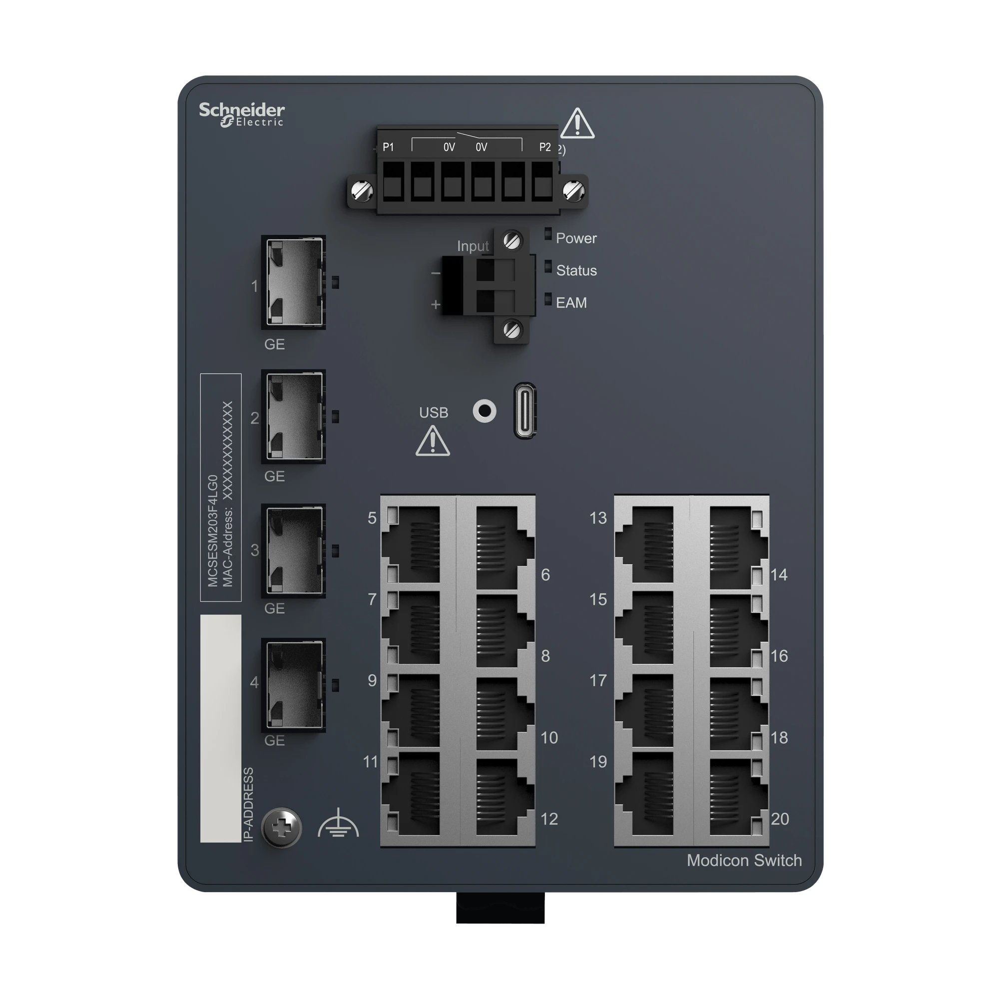 Schneider Electric MCSESM203F4LG0 Modicon Managed Switch, 16 Copper Ports (16TX 10/100 Mbps) + 4 Gigabit SFP Ports (100/1000 Mbps) (img_004) Schneider Electric MCSESM203F4LG0 Modicon Managed Switch, 16 Copper Ports (16TX 10/100 Mbps) + 4 Gigabit SFP Ports (100/1000 Mbps) (img_004)