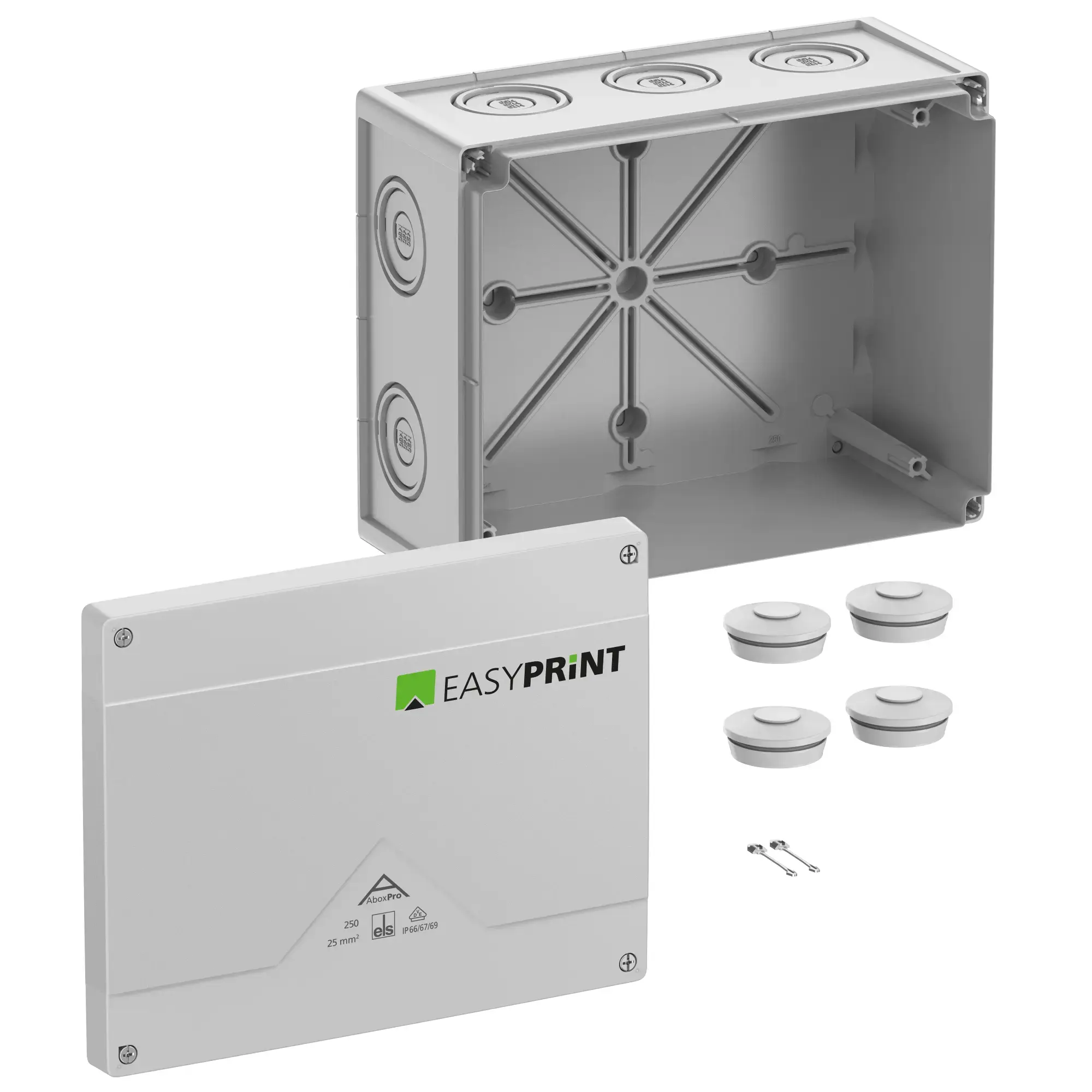 Spelsberg 425400EP Junction box, Type of protection IP66/IP67/IP69, max. 25², IK09, Protection class II, Ui 1000V AC, Ui 1000V DC, DLG, DNV, VDE, Halogen free (img_001)