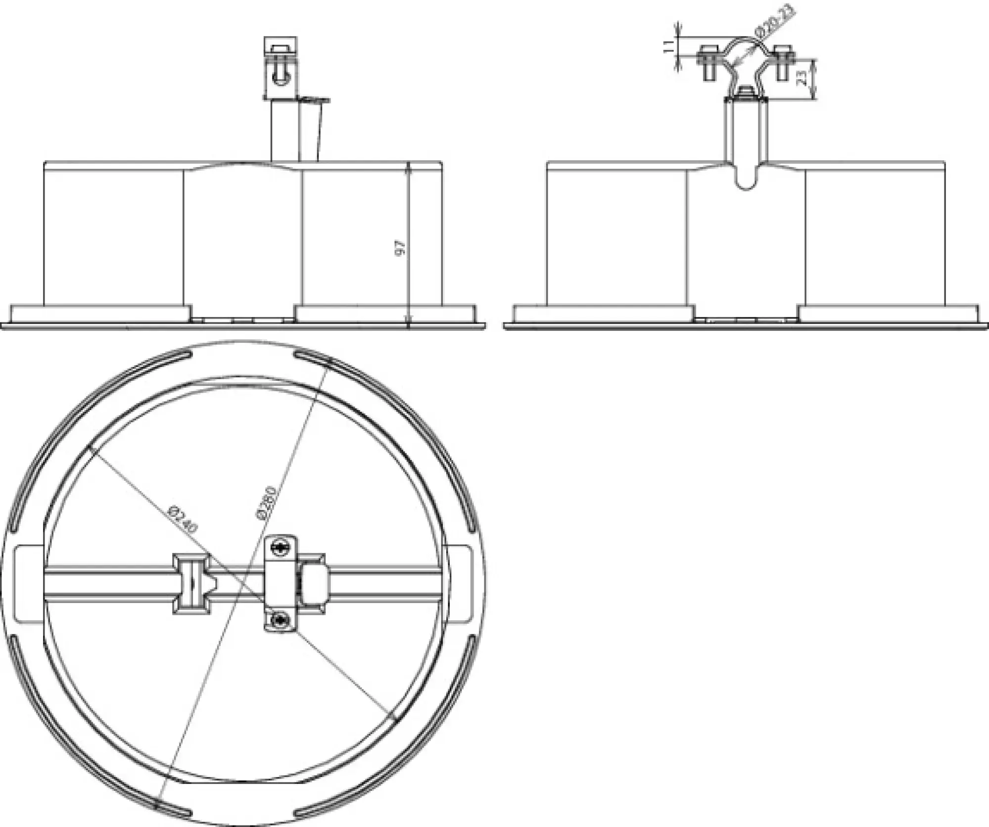 Dehn 253239 Roof conductor holder w. support plate a. concrete block f. HVI Cond. 20-23mm -KIT- (img_004)