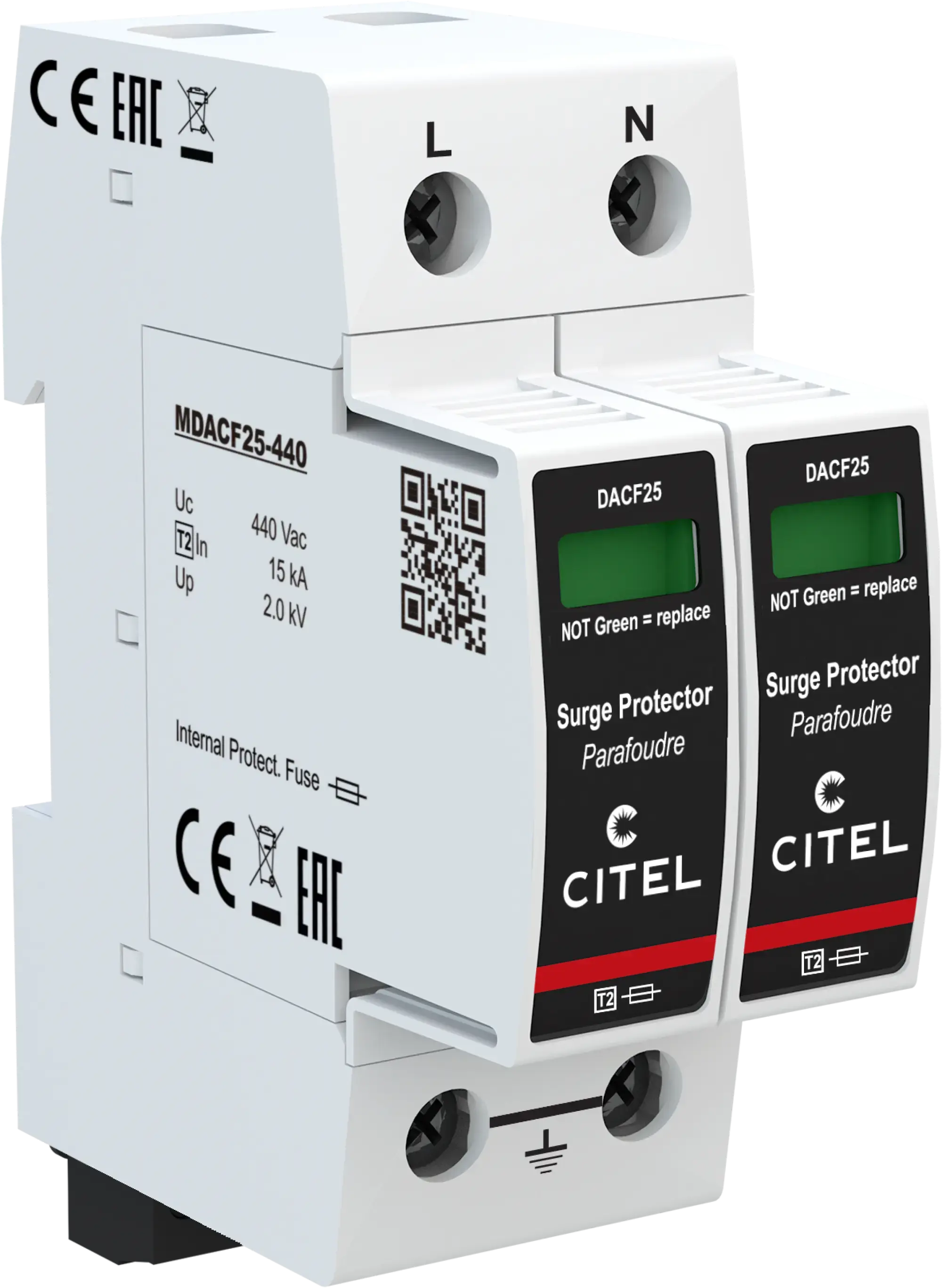 Citel 821410422 Überspannungsschutz 2-polig Typ 2 für 400 V Netze, mit integrierter Sicherung (img_001) Citel 821410422 Überspannungsschutz 2-polig Typ 2 für 400 V Netze, mit integrierter Sicherung (img_001)