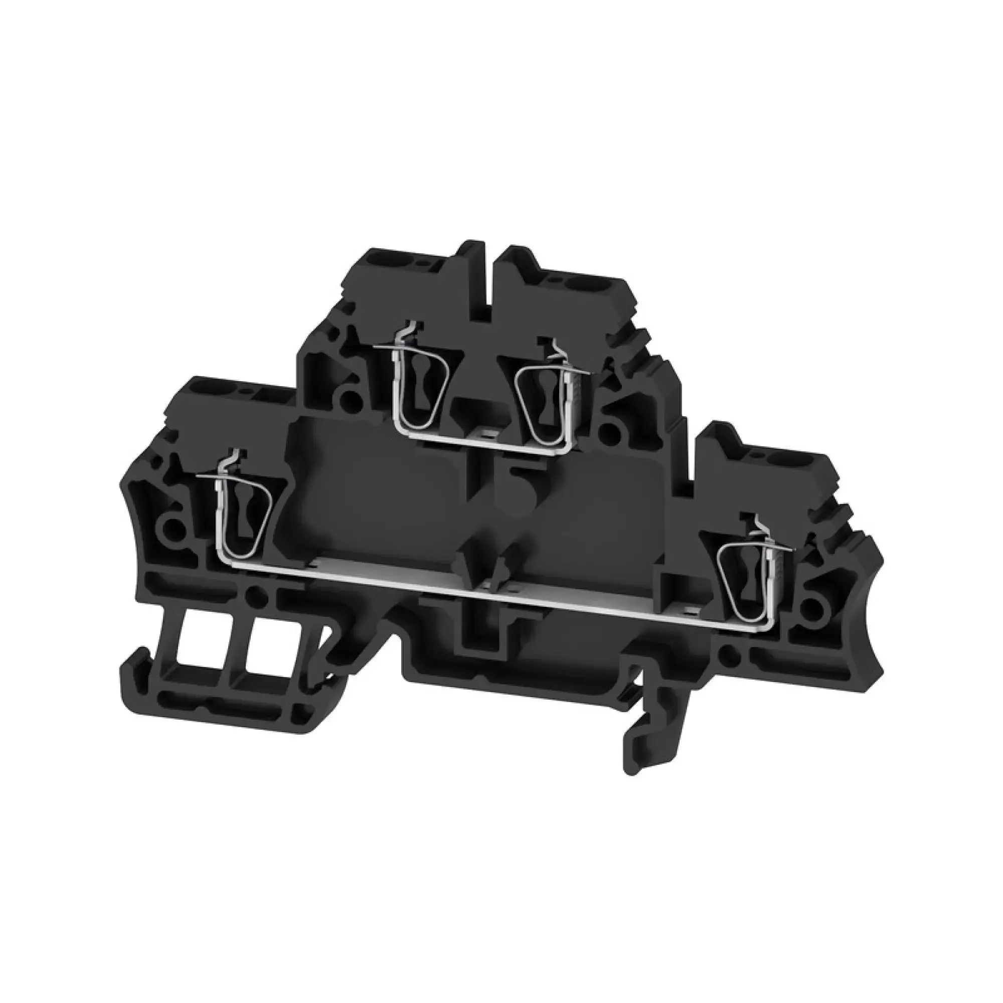 Weidmüller 1058690000 Multi-tier modular terminal, Tension-clamp connection, black, 2.5 mm², 500 V, 400 V, Number of connections: 4, Number of levels: 2, TS 35, V-0, Wemid (img_001)