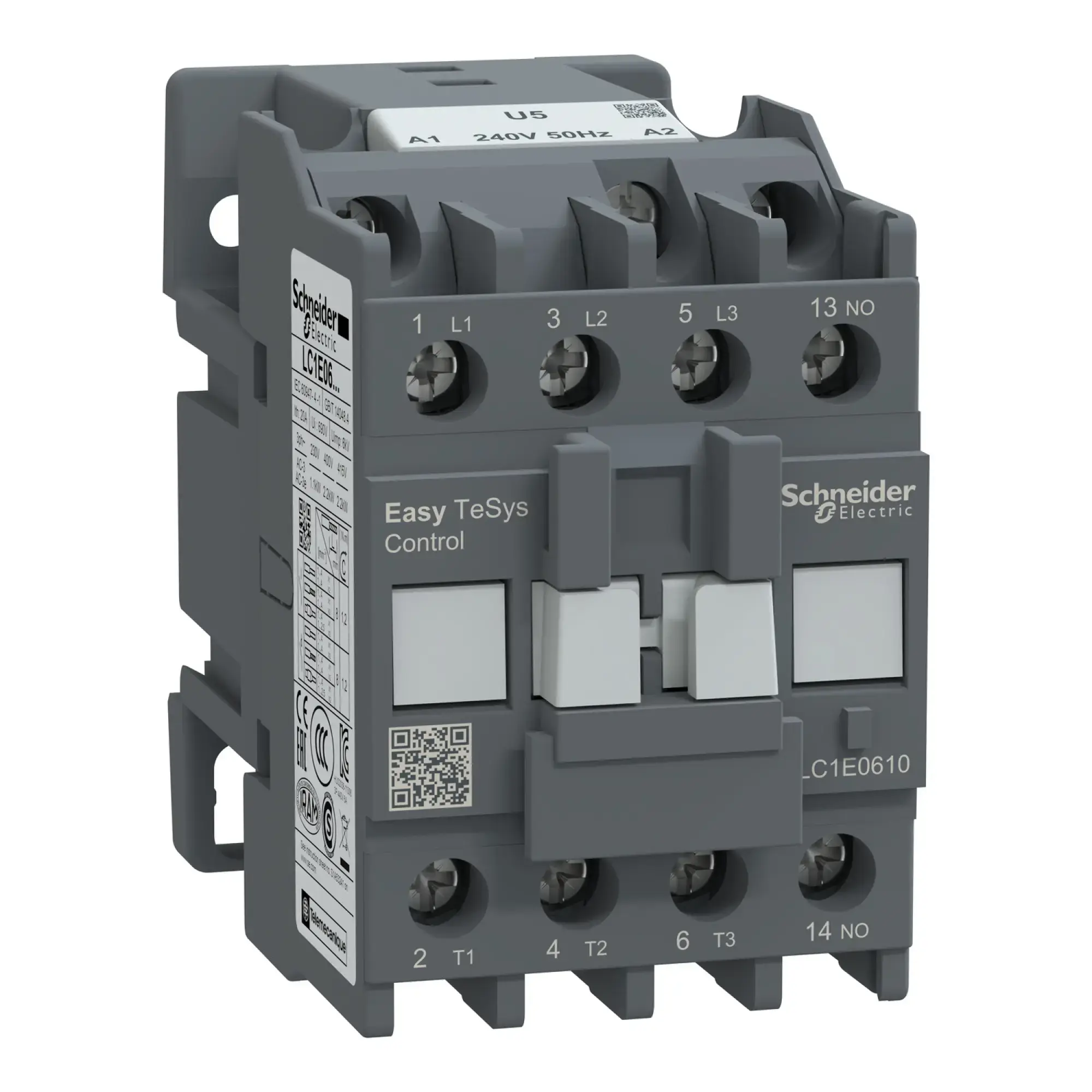 Schneider Electric LC1E0610U5 Easy TeSys Leistungsschütz 3P 6A 1NO 240V AC 50Hz (img_002)