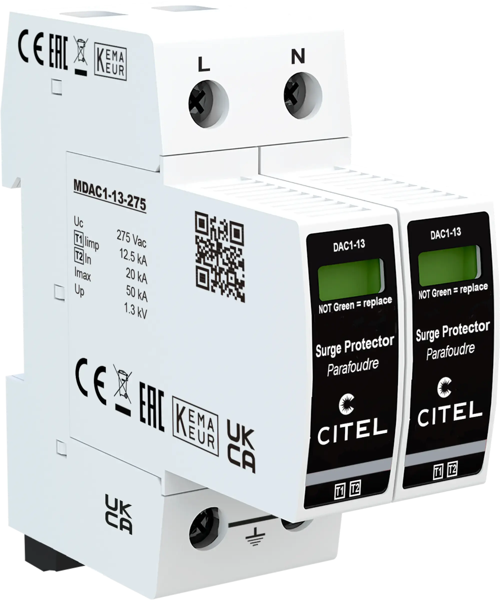 Citel 821710222 Kombi-Ableiter 2-polig Typ 1+2 für 230/400 V TN Netze zum Einsatz in der NSHV (img_001) Citel 821710222 Kombi-Ableiter 2-polig Typ 1+2 für 230/400 V TN Netze zum Einsatz in der NSHV (img_001)