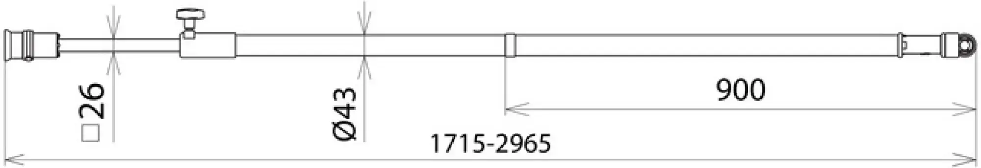 Dehn 769304 Earthing rod T pin shaft (small) telescopic w. bayonet coupl. 1790-3040mm (img_002)