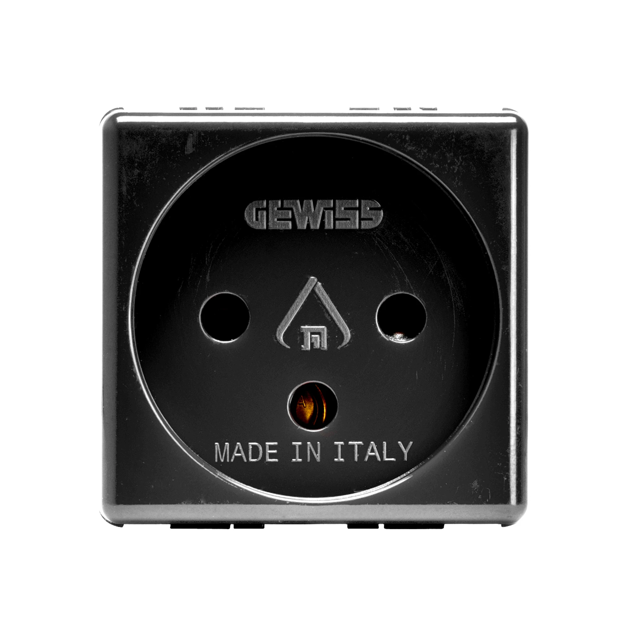 GEWISS GW21220 ISRAELI STANDARD SOCKET-OUTLET 250V ac - 2P+E 16A - 2 MODULES - SYSTEM BLACK (img_001)
