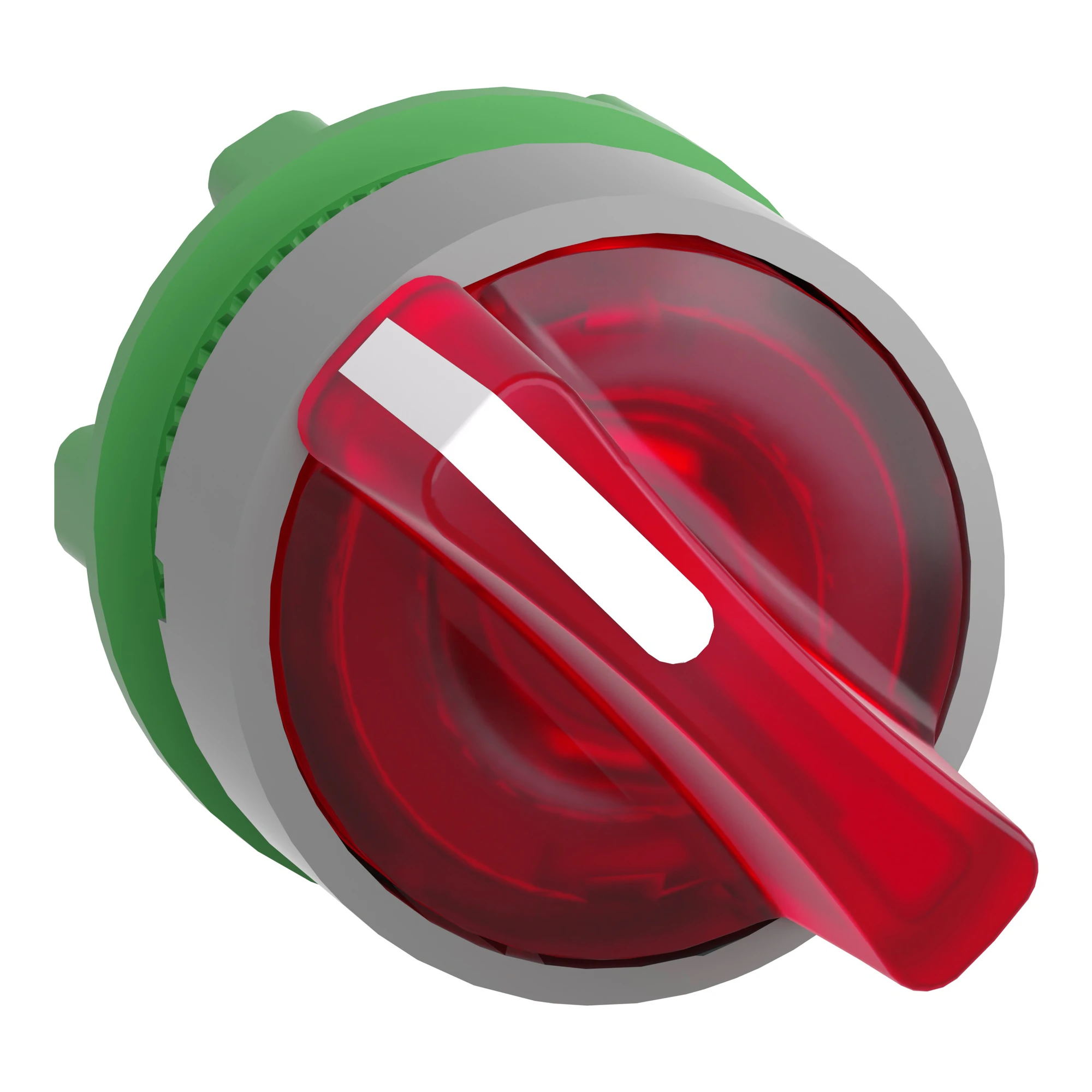 Schneider Electric ZB5AK1243C0 Illuminated selector switch, front element, Harmony XB5, plastic, 22mm red, for universal LED, 2 positions, latching (img_001)