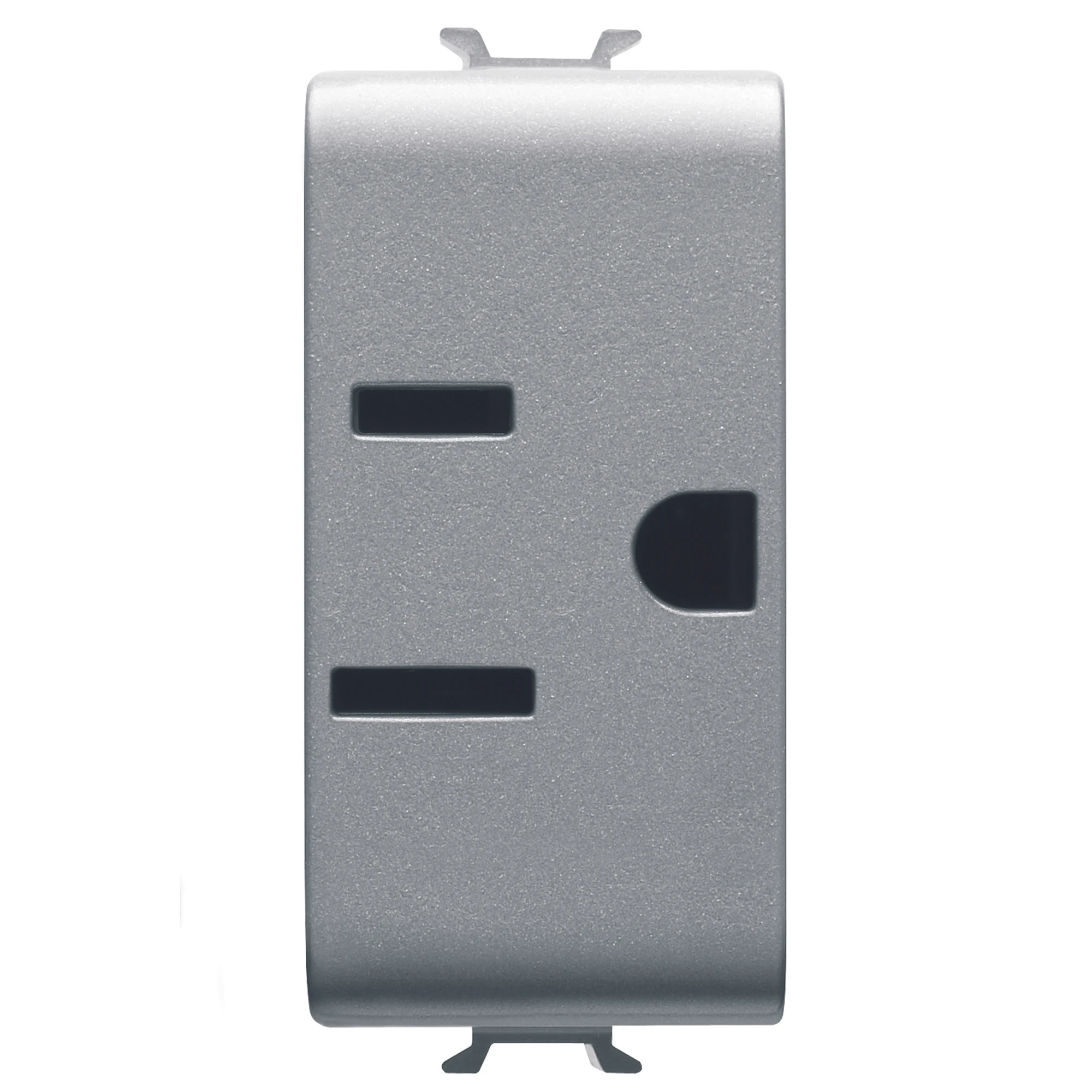 GEWISS GW14286 USA STANDARD SOCKET-OUTLET 250/125V ac - 2P+E 15A - 1 MODULE - TITANIUM - CHORUSMART (img_001)